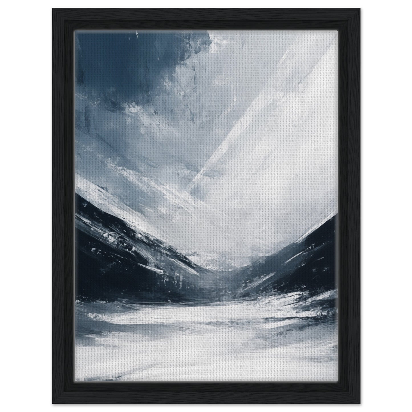 Gefrorene Passage | Gerahmte Leinwand Schwarzer Rahmen 30x40 cm - Pixara