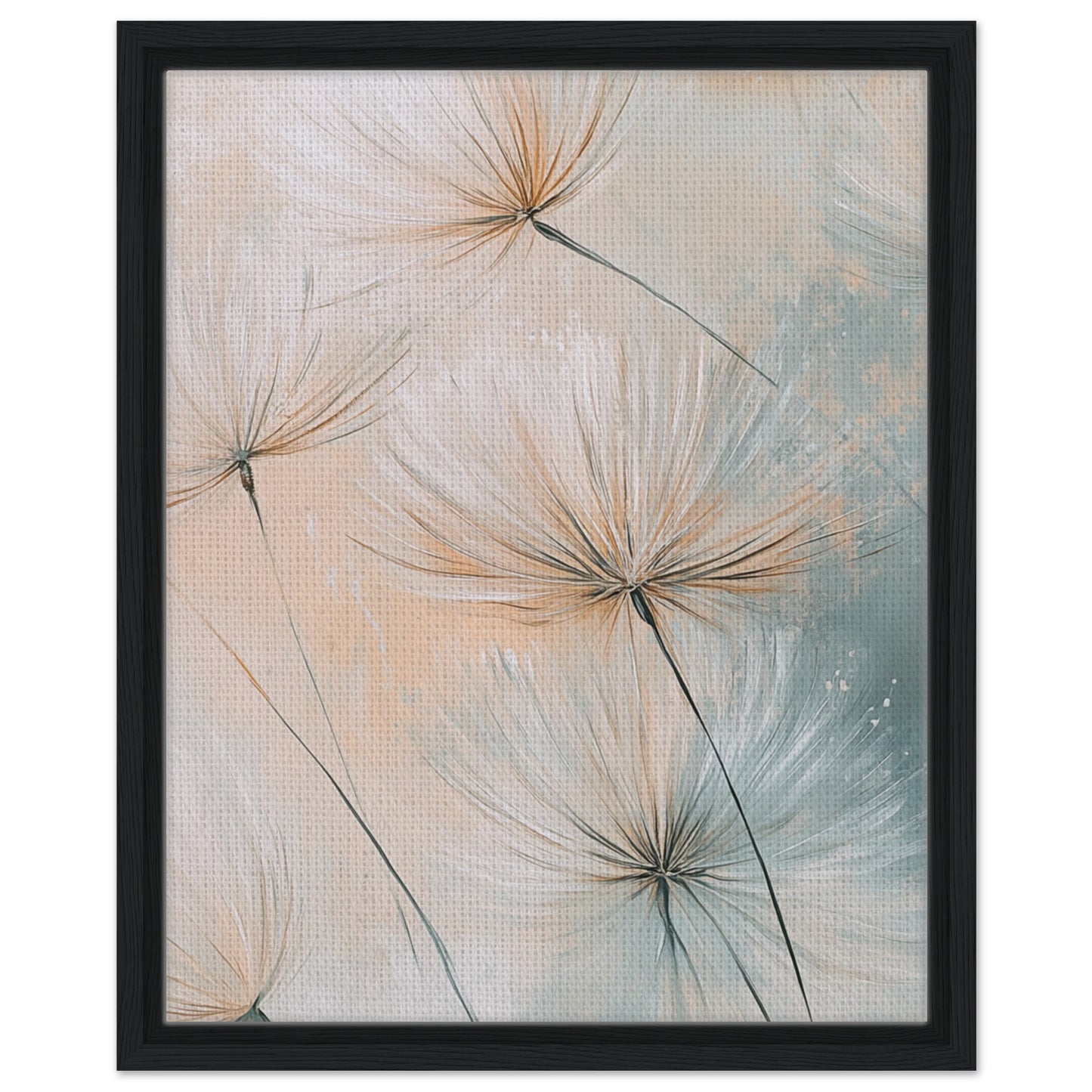 Leichtigkeit der Natur - Gerahmte Leinwand Schwarzer Rahmen 40x50 cm - Pixara