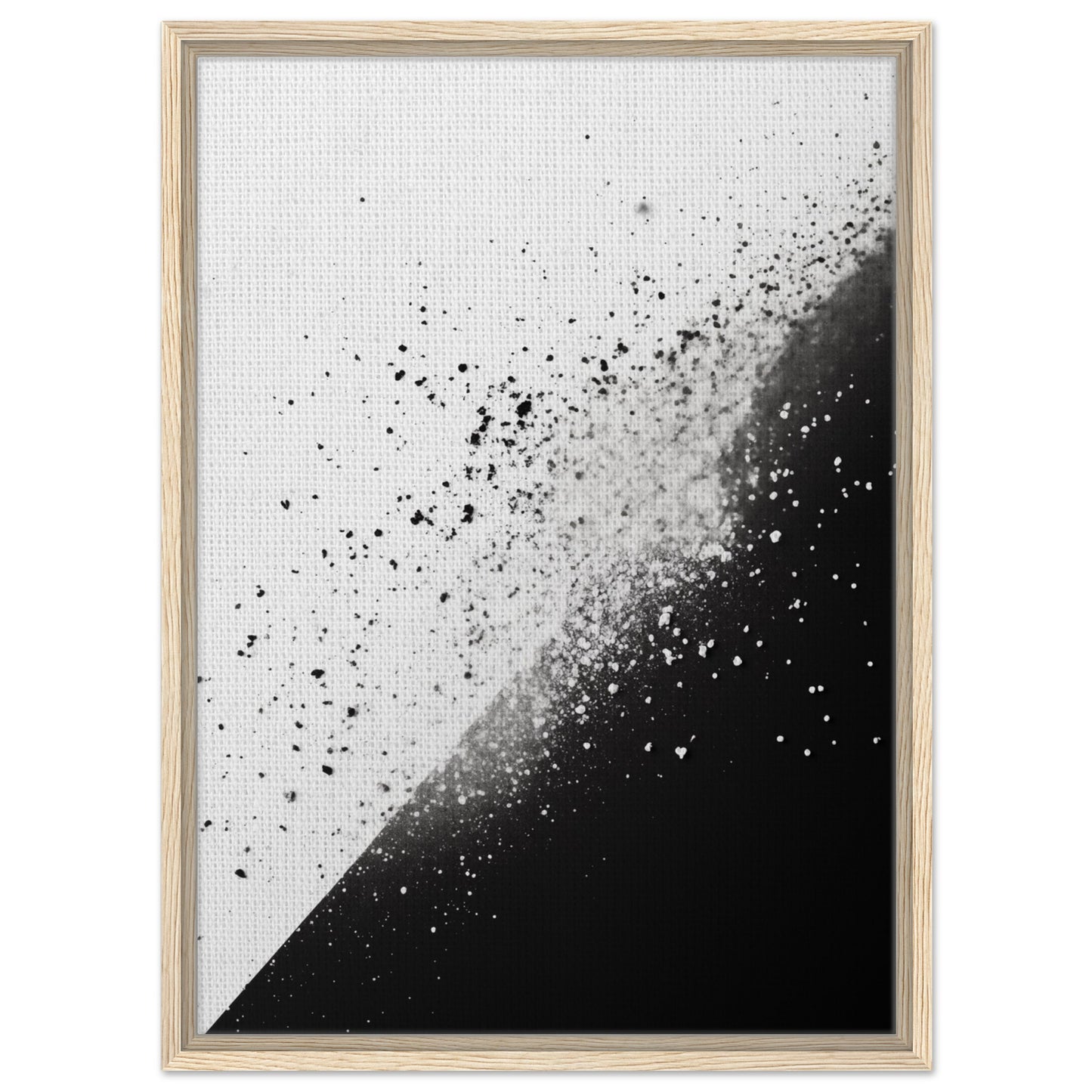 Schwarz-Weiß-Splitter 1 | Gerahmte Leinwand Holzrahmen 50x70 cm - Pixara