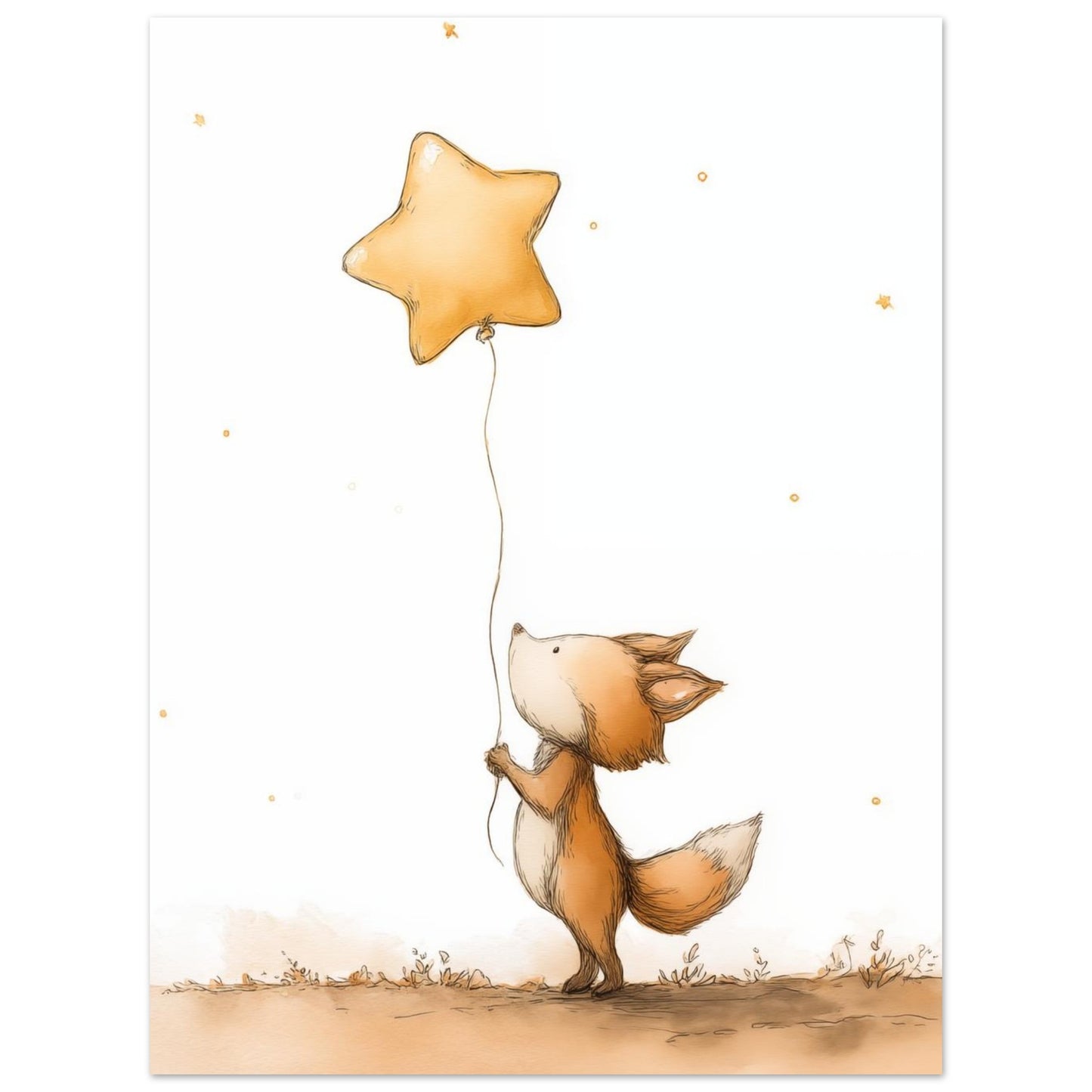 Kleiner Fuchs mit Stern 30x40 cm - Pixara