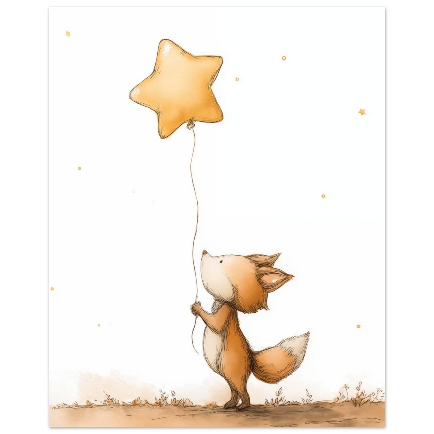 Kleiner Fuchs mit Stern 20x25 cm - Pixara