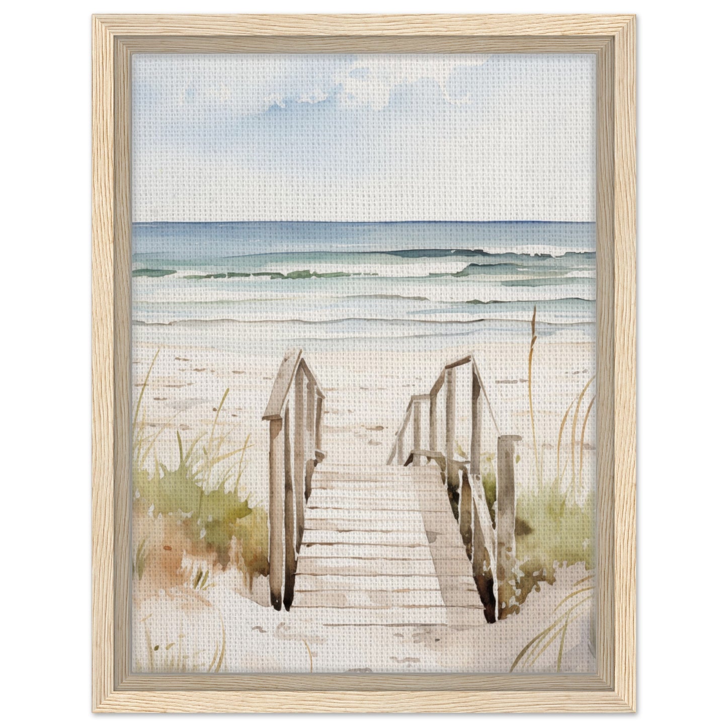 Strandzugang | Gerahmte Leinwand Holzrahmen 30x40 cm - Pixara