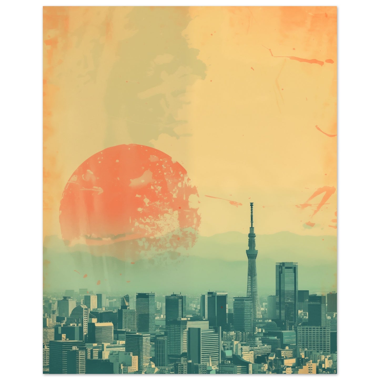 Tokyo Pastellblick Poster 40x50 cm - Pixara