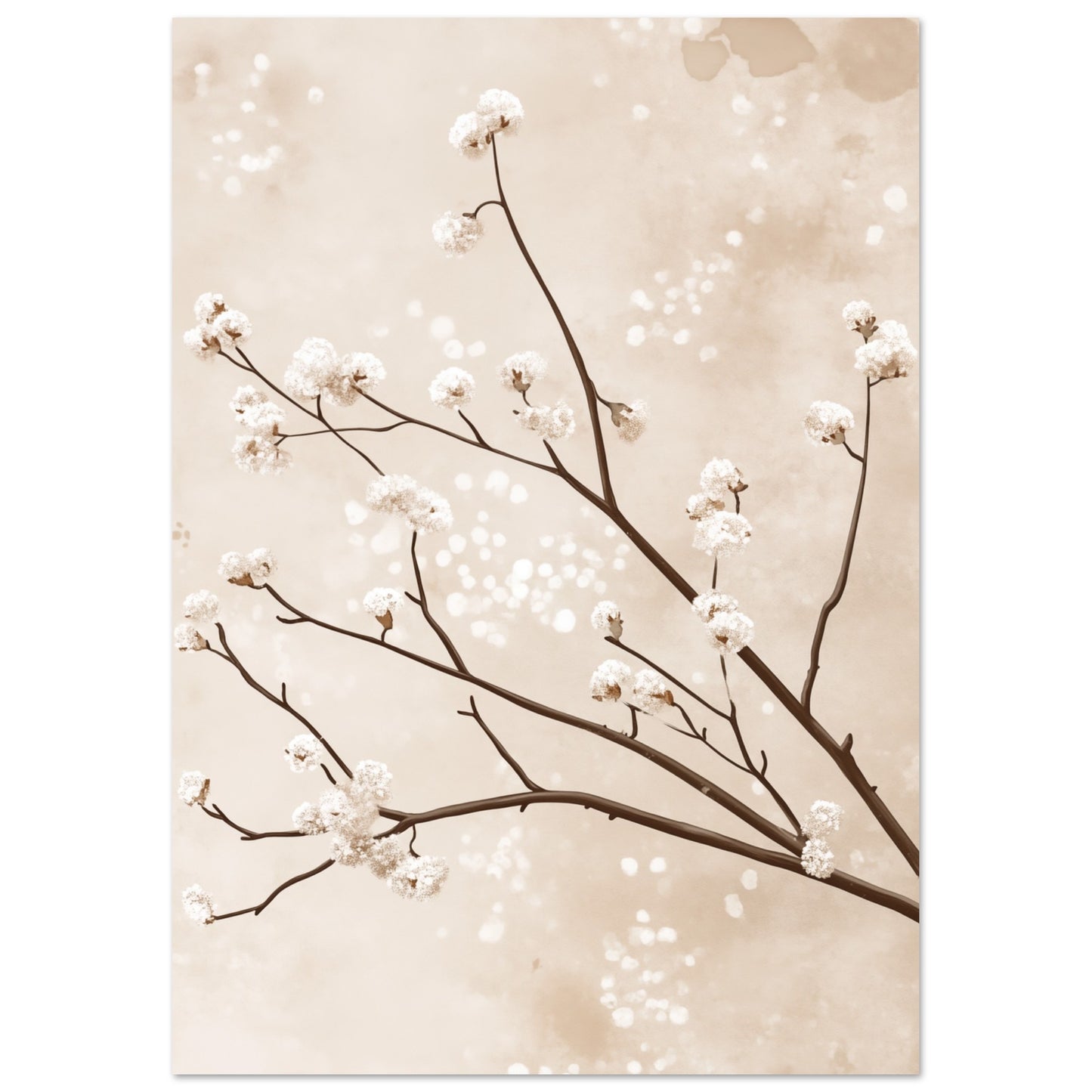 Elegante Japandi-Kirschblüten 21x29.7 cm - Pixara