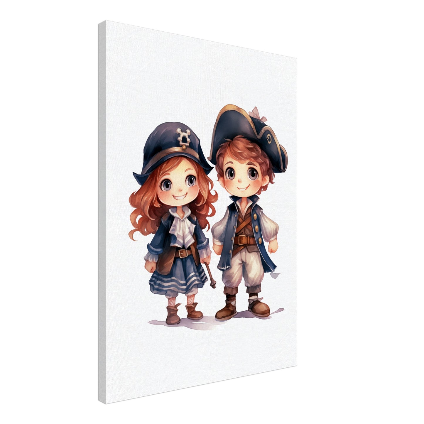 Kapitänin Clara und Erster Maat Max Leinwand 50x70 cm - Pixara