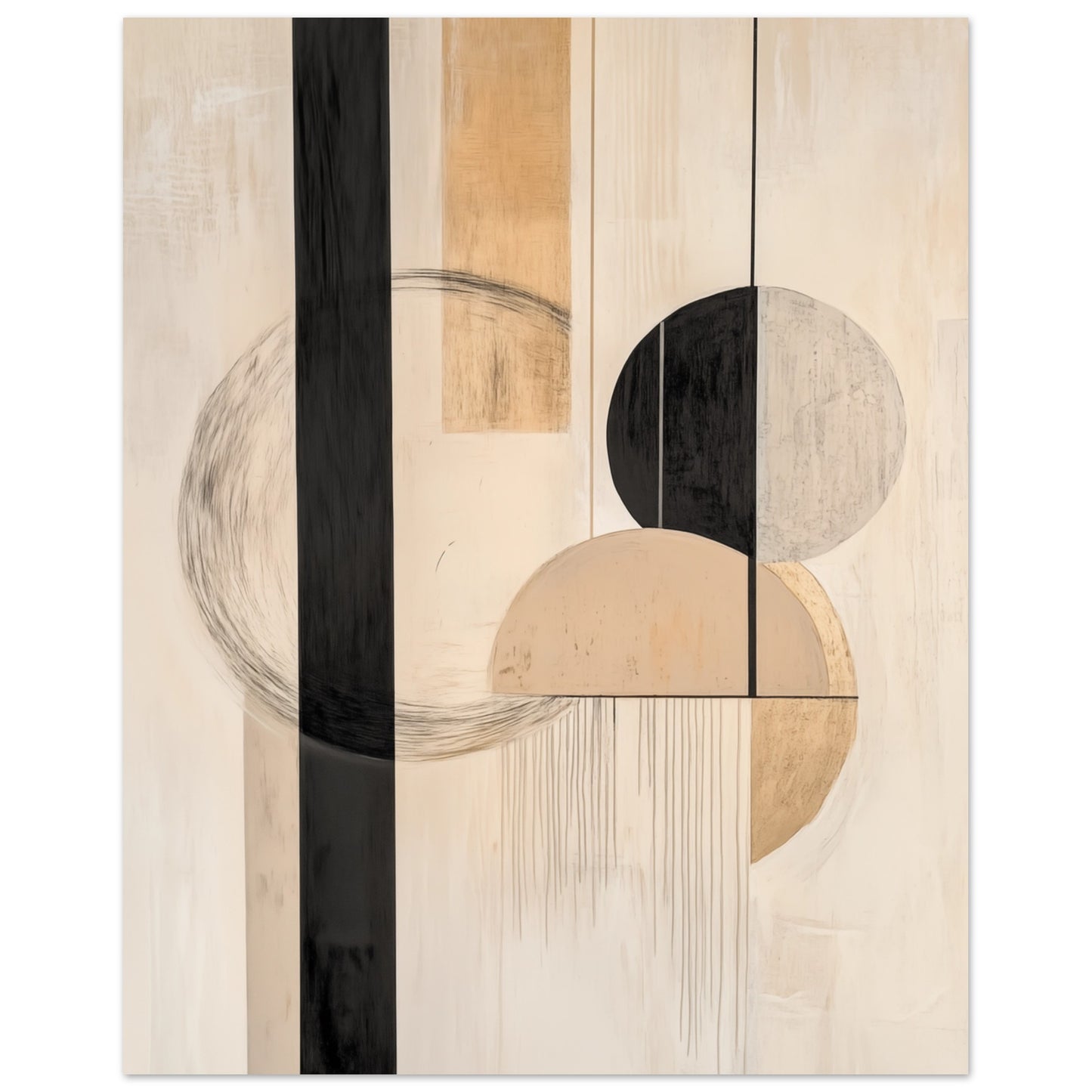 Zeitlose Geometrie – Minimalistische Komposition 40x50 cm - Pixara
