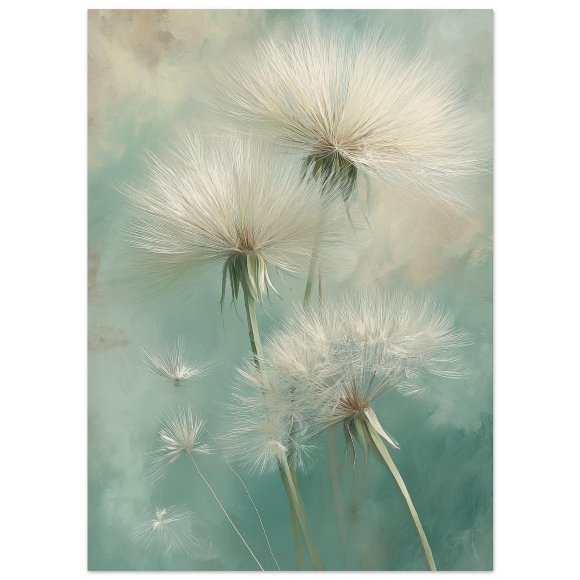 Federleicht – Traumhafte Pusteblumen in Pastell 13x18 cm - Pixara