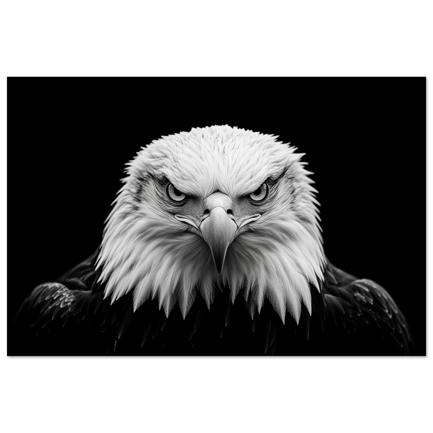 Schwarz-Weiß Porträt eines majestätischen Adlers Poster 60x90 cm - Pixara