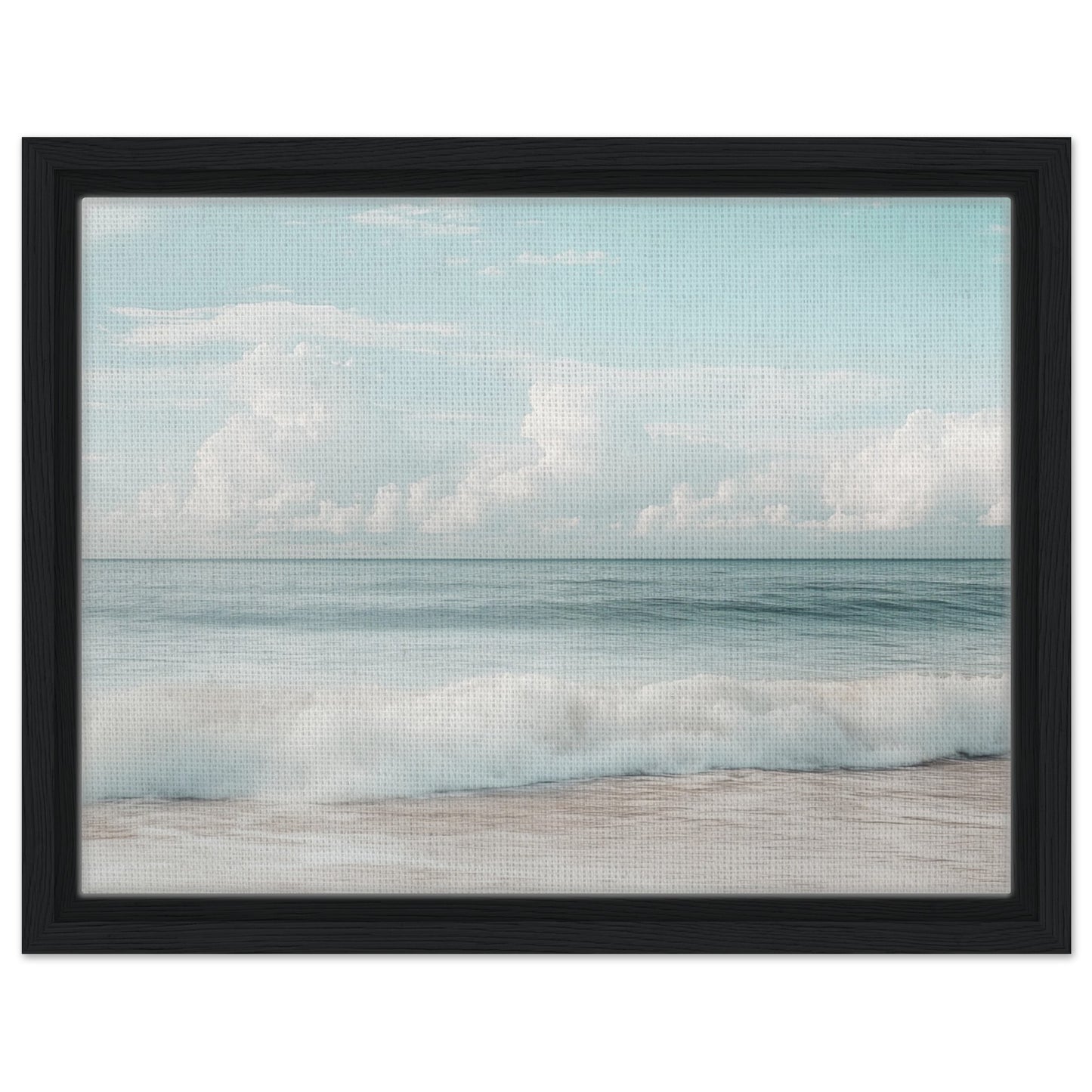 Sanfte Wellen am Strand | Gerahmte Leinwand Schwarzer Rahmen 30x40 cm - Pixara