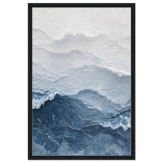 Abstrakte Meereswellen | Gerahmte Leinwand Schwarzer Rahmen 60x90 cm - Pixara