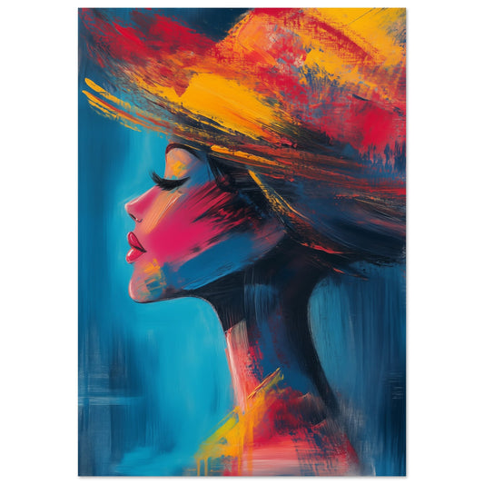 Abstrakte Eleganz in lebendigen Farben Poster 70x100 cm - Pixara