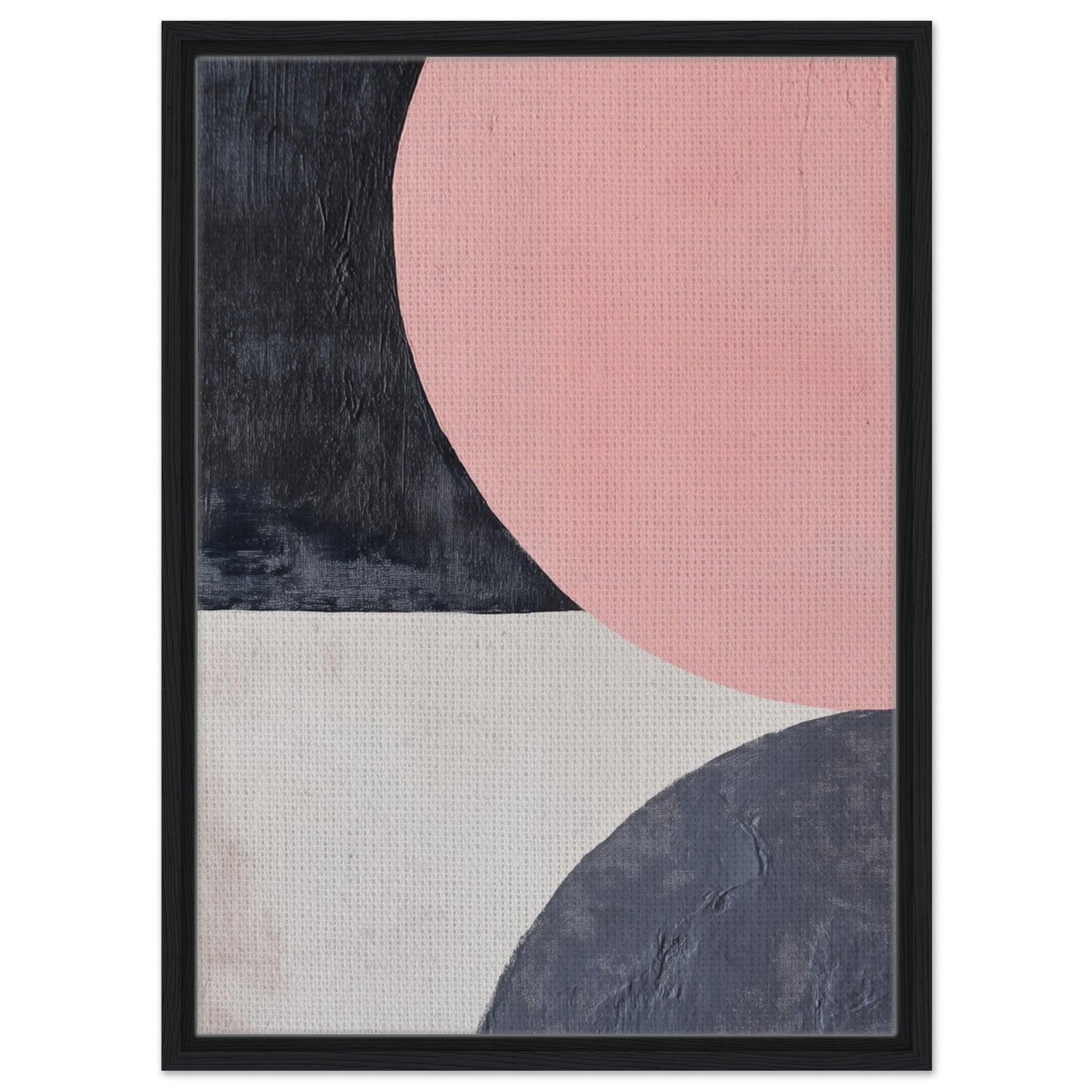 Zirkulare Begegnung | Gerahmte Leinwand Schwarzer Rahmen 50x70 cm - Pixara