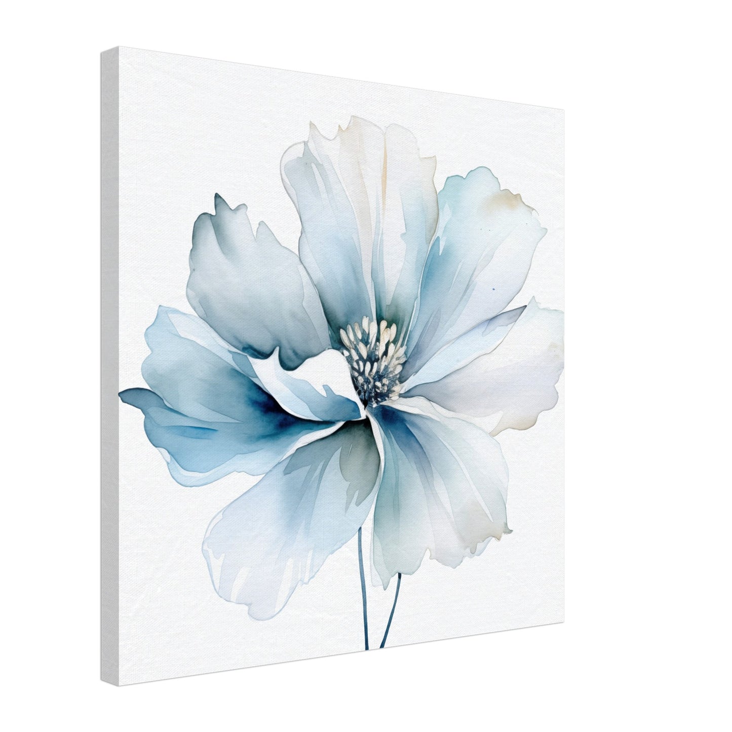 Aquamarinblüte Leinwand 50x50 cm - Pixara