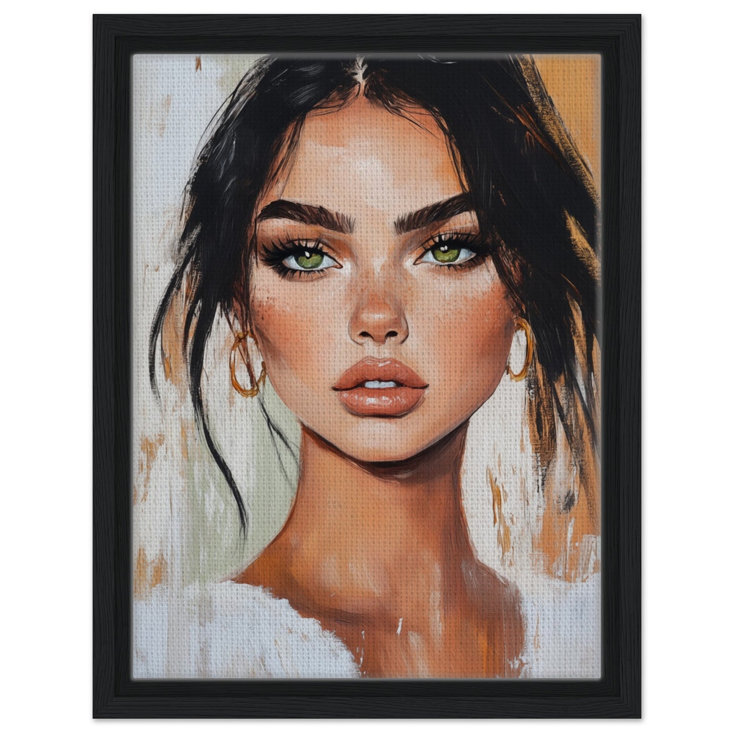 Strahlendes Porträt | Gerahmte Leinwand Schwarzer Rahmen 30x40 cm - Pixara