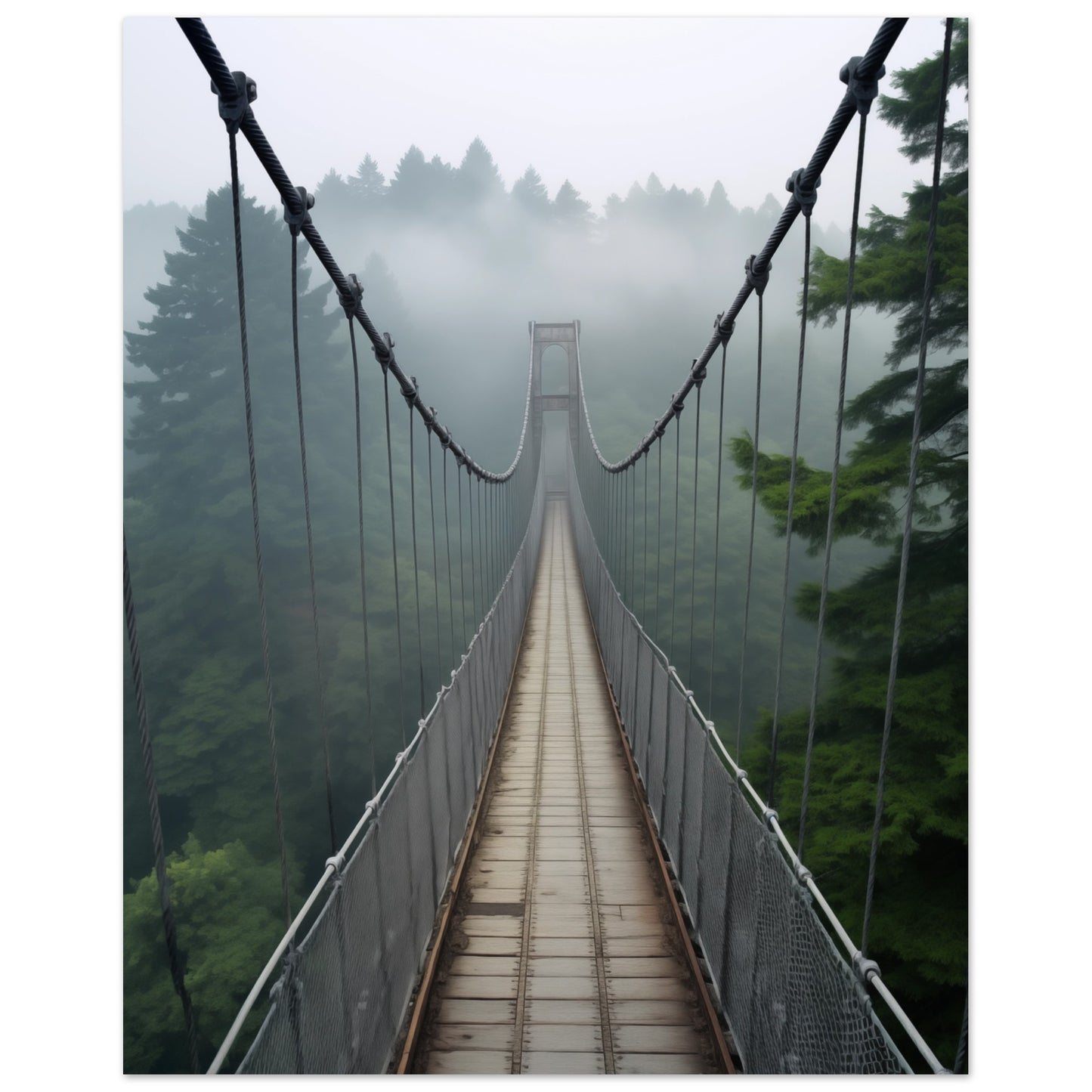 Nebelbrücke Poster 40x50 cm - Pixara
