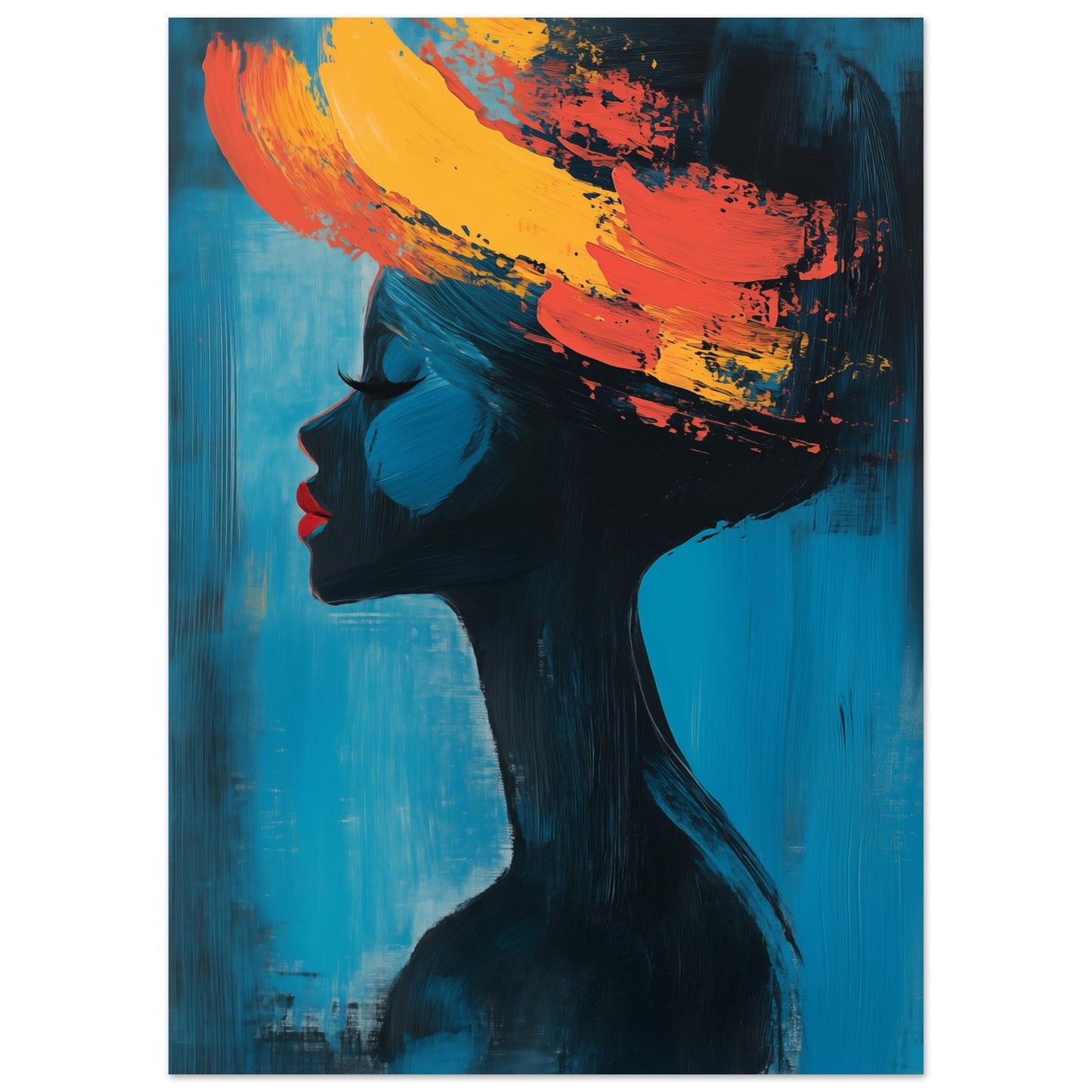 Silhouette mit lebendigen Farben Poster 50x70 cm - Pixara
