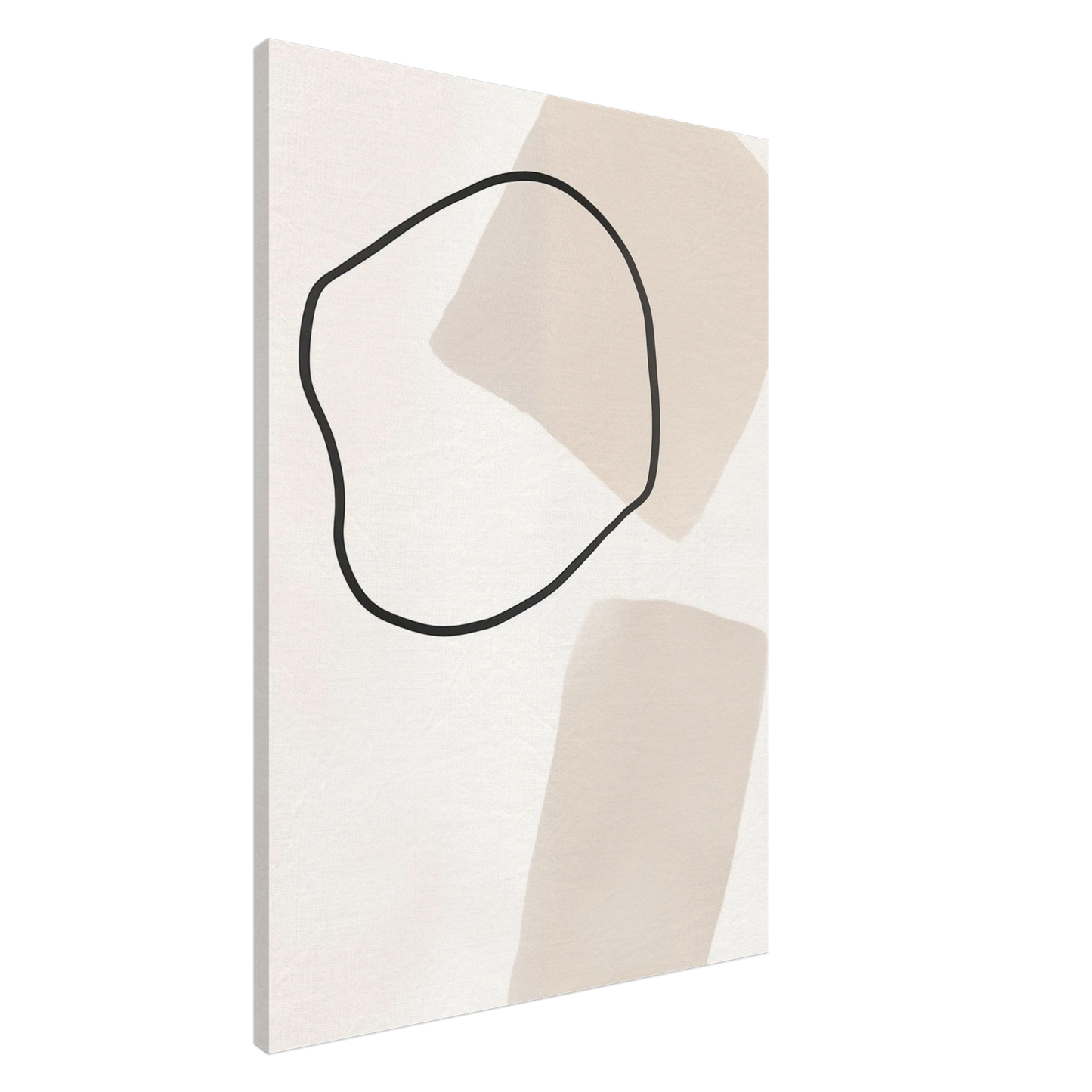 Abstrakte Balance in Beige Leinwand 70x100 cm - Pixara