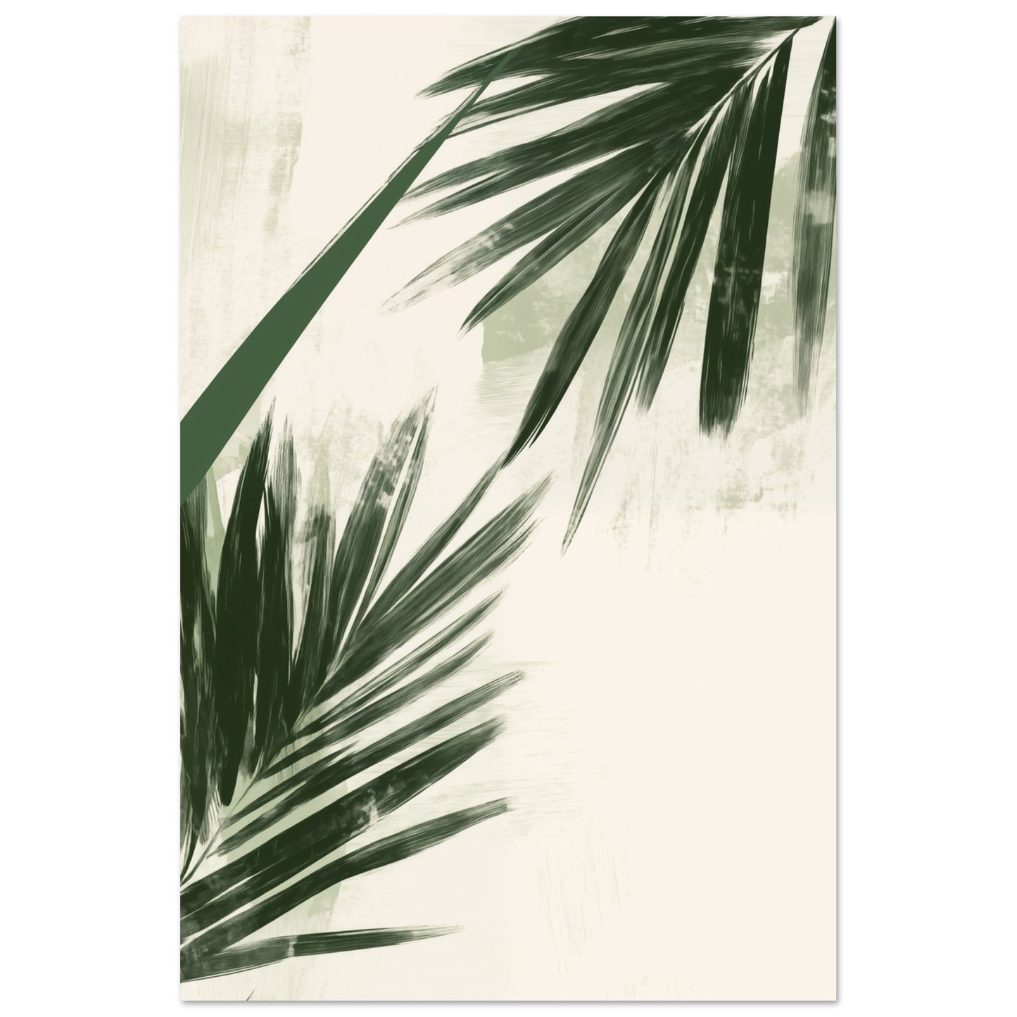 Tropische Harmonie – Minimalistische Palmblätter Poster 60x90 cm - Pixara