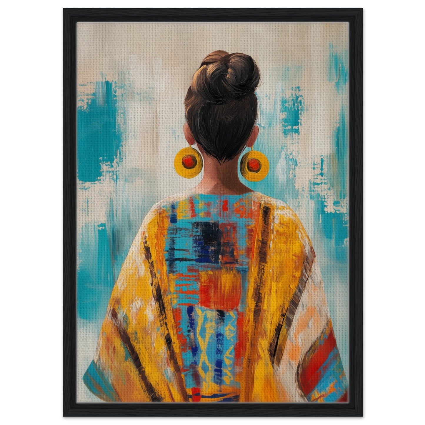 Farbige Anmut | Gerahmte Leinwand 50x70 cm Schwarzer Rahmen - Pixara