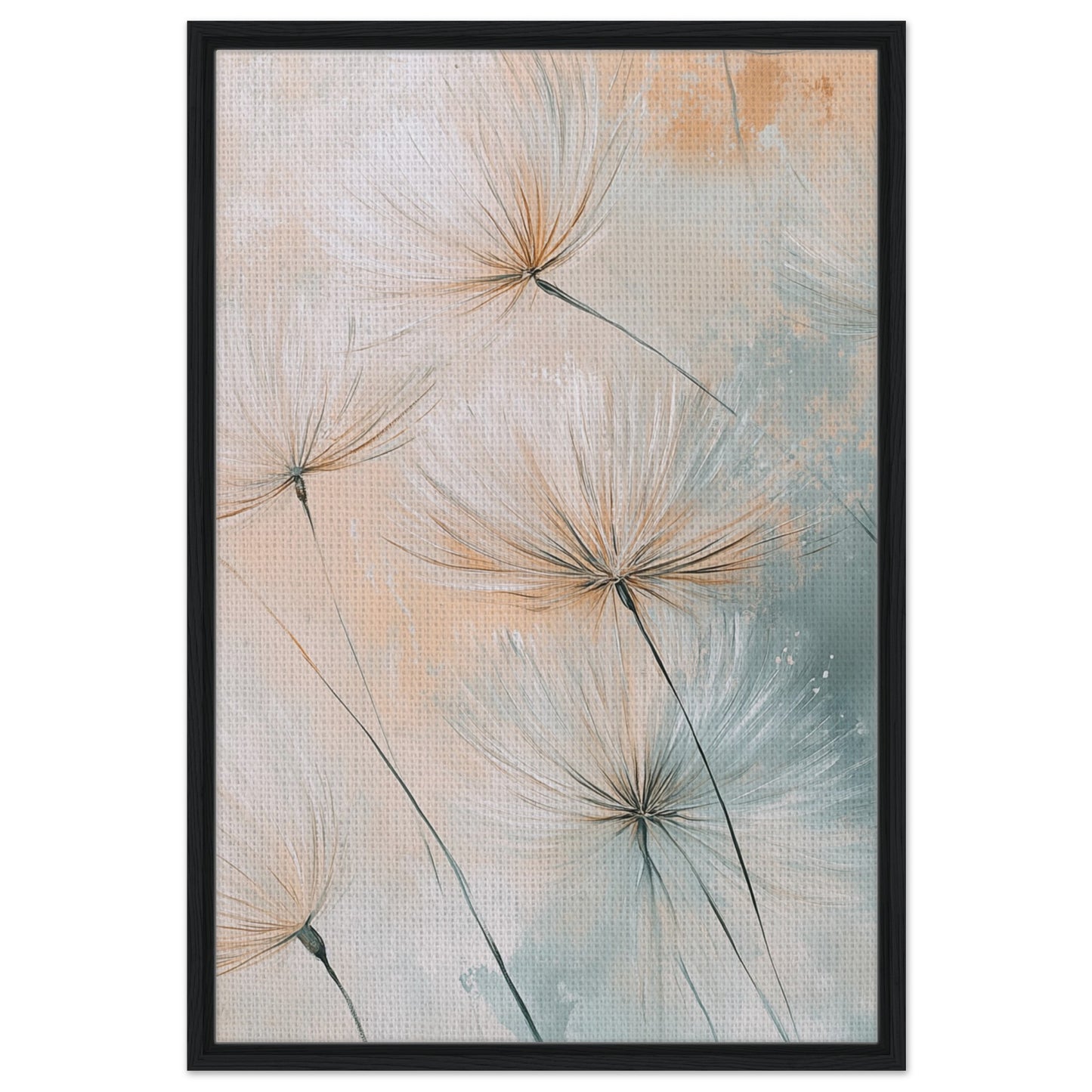 Leichtigkeit der Natur - Gerahmte Leinwand Schwarzer Rahmen 60x90 cm - Pixara