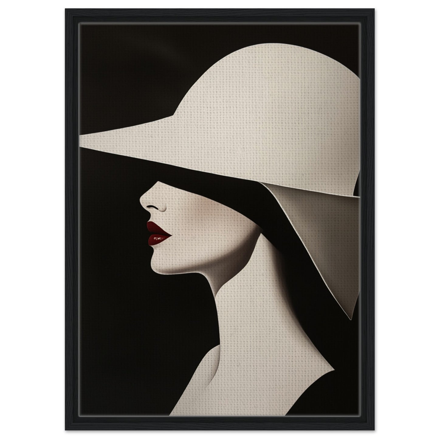 Minimalistisches Profil | Gerahmte Leinwand Schwarzer Rahmen 50x70 cm - Pixara