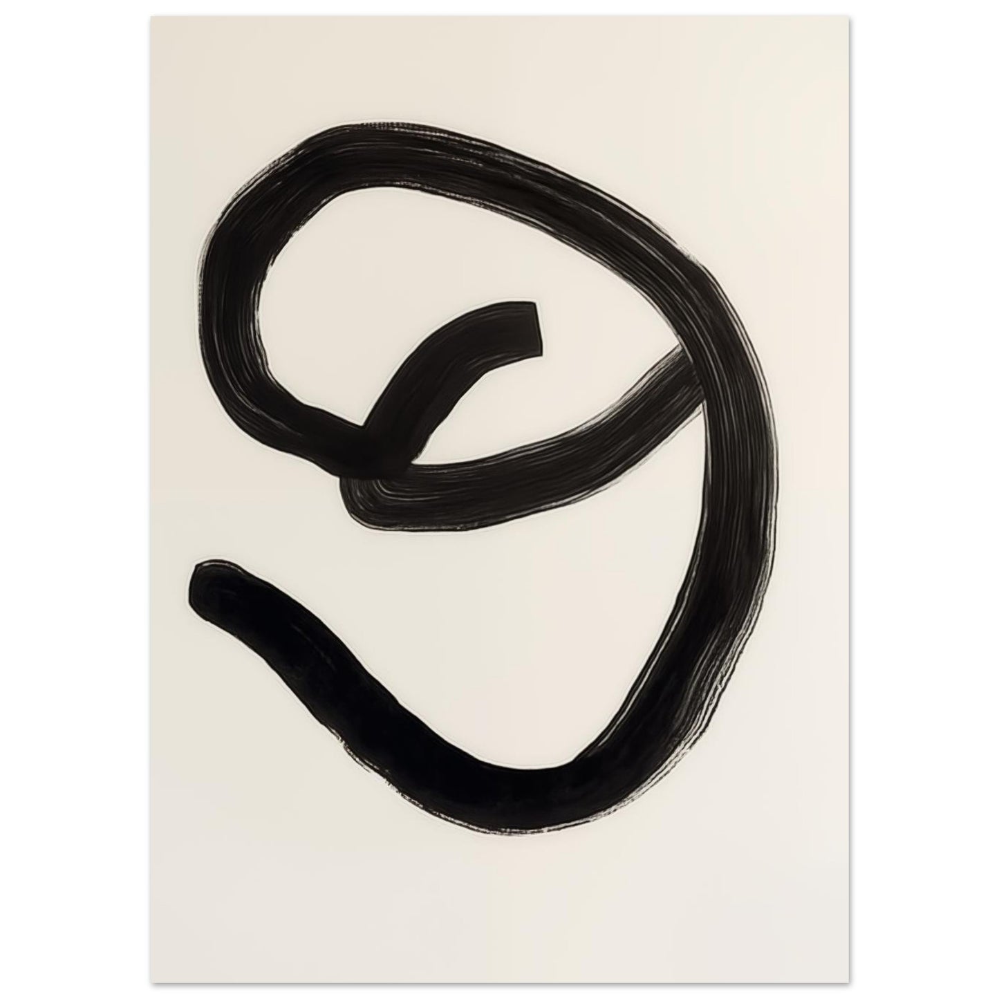 Schwarzer Schwung – Ausdruck in einer Linie 13x18 cm - Pixara