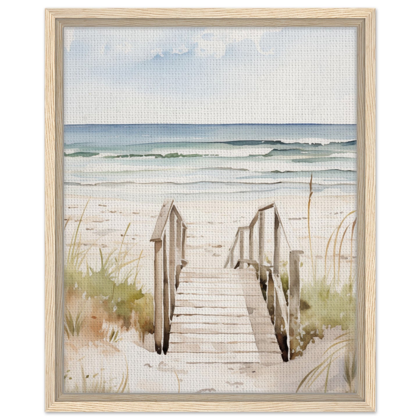 Strandzugang | Gerahmte Leinwand Holzrahmen 40x50 cm - Pixara