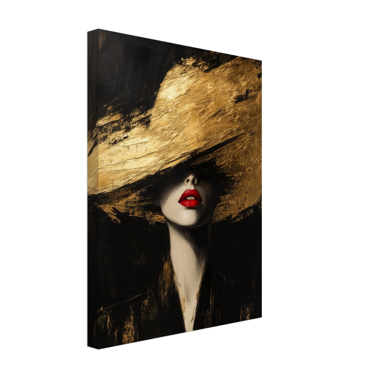 Goldene Eleganz Leinwand 30x40 cm - Pixara