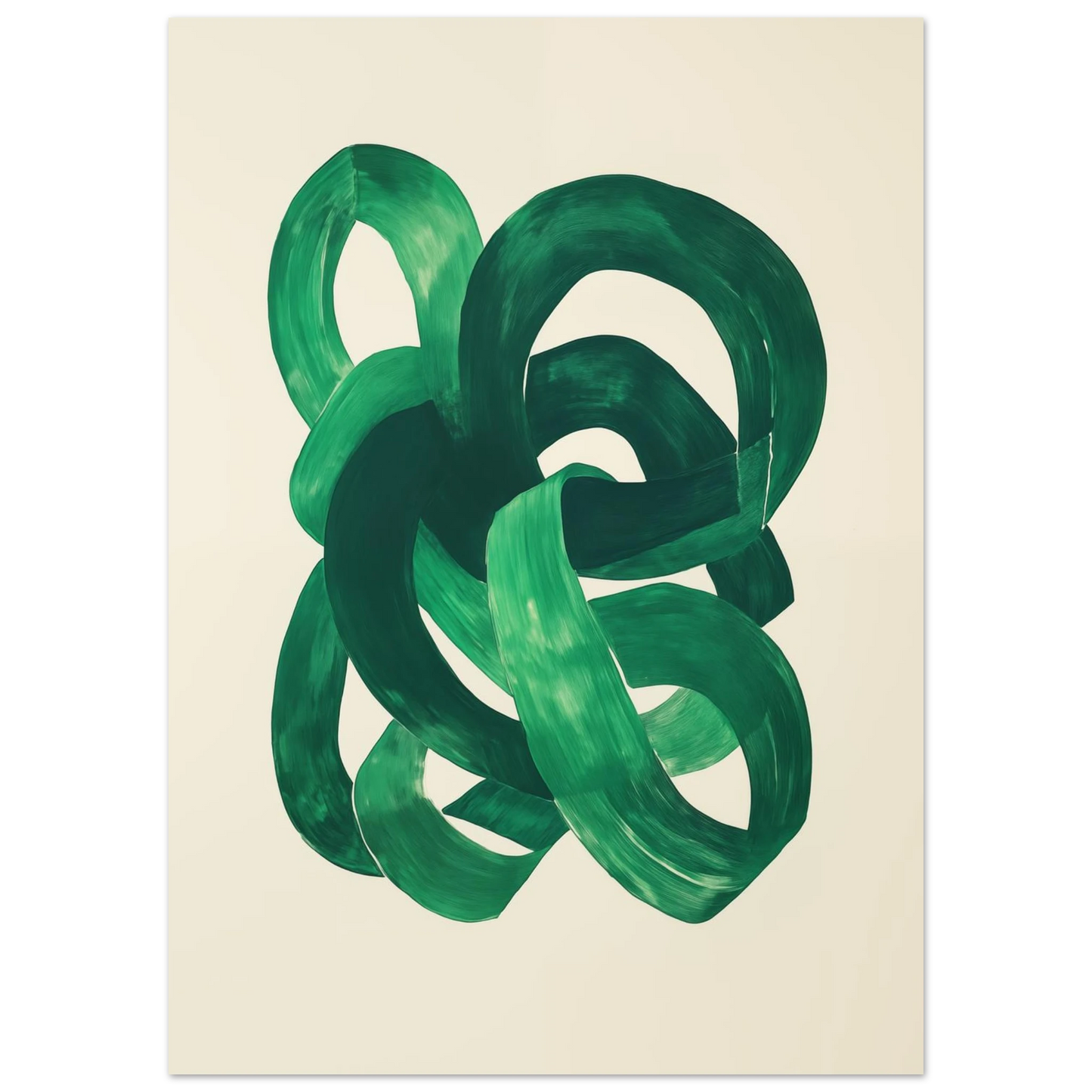 Verschlungene grüne Pinselstriche Poster 50x70 cm - Pixara