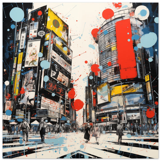 Pulsierendes Shibuya Poster 50x50 cm - Pixara