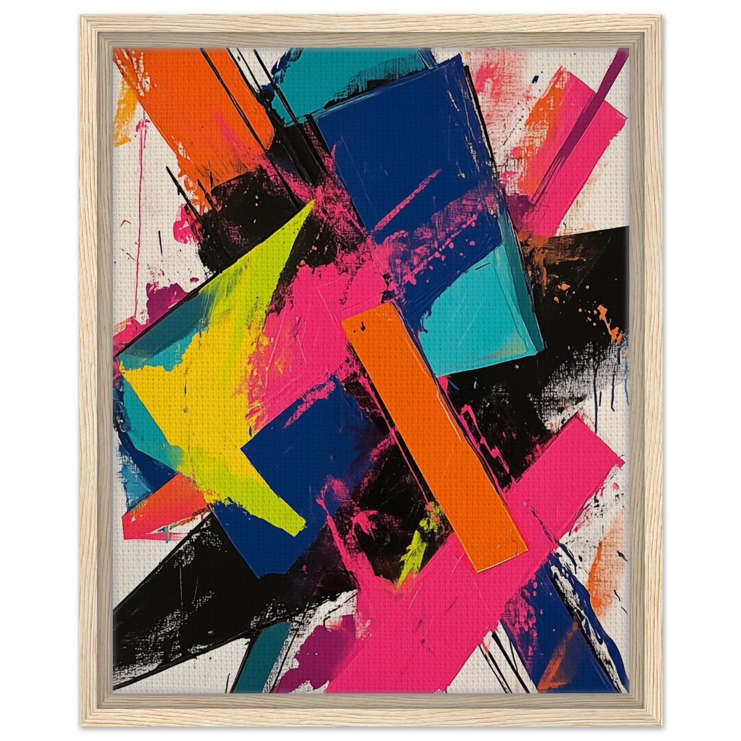 Abstrakte Explosion der Farben | Gerahmte Leinwand Holzrahmen 40x50 cm - Pixara
