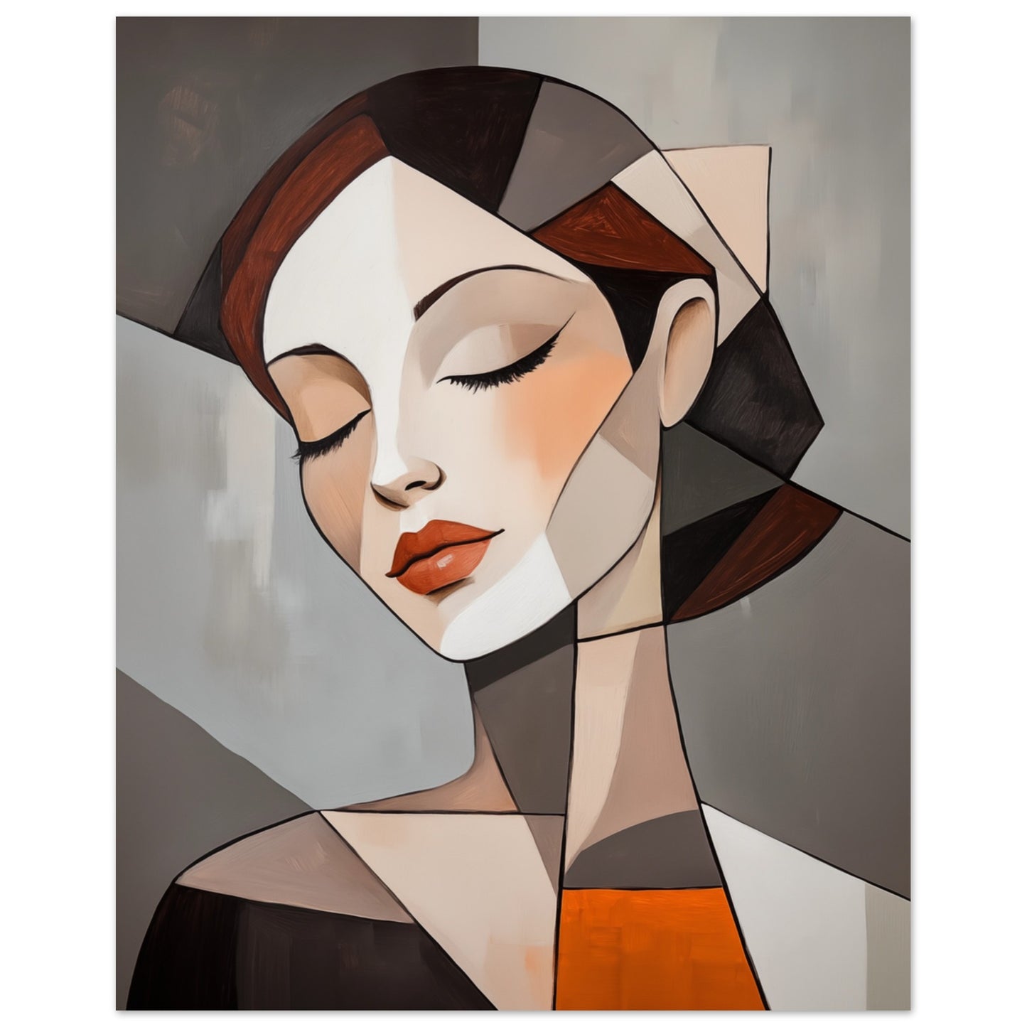 Geometrisches Porträt einer Frau Poster 20x25 cm - Pixara