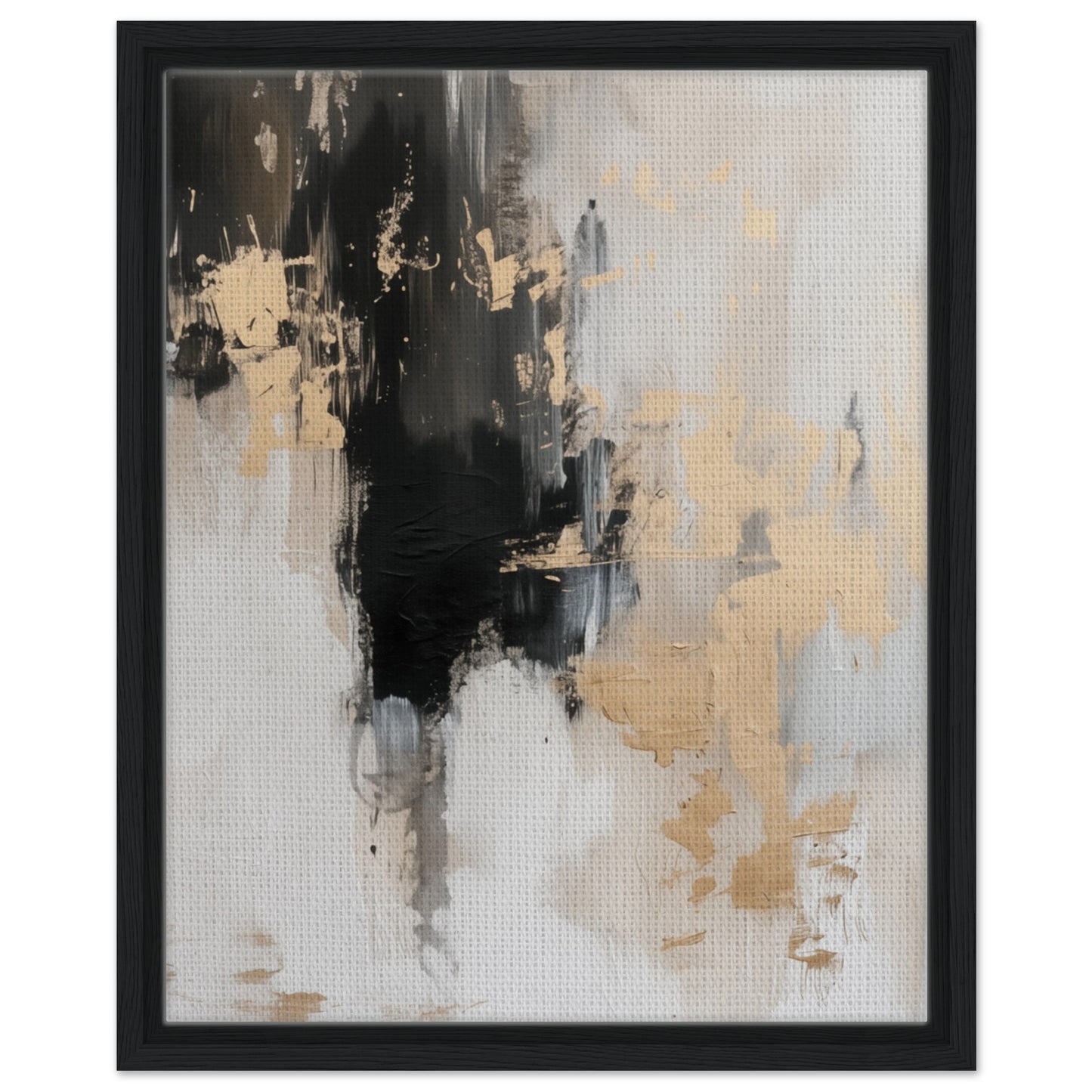 Modern Luxe Abstract | Gerahmte Leinwand Schwarzer Rahmen 40x50 cm - Pixara