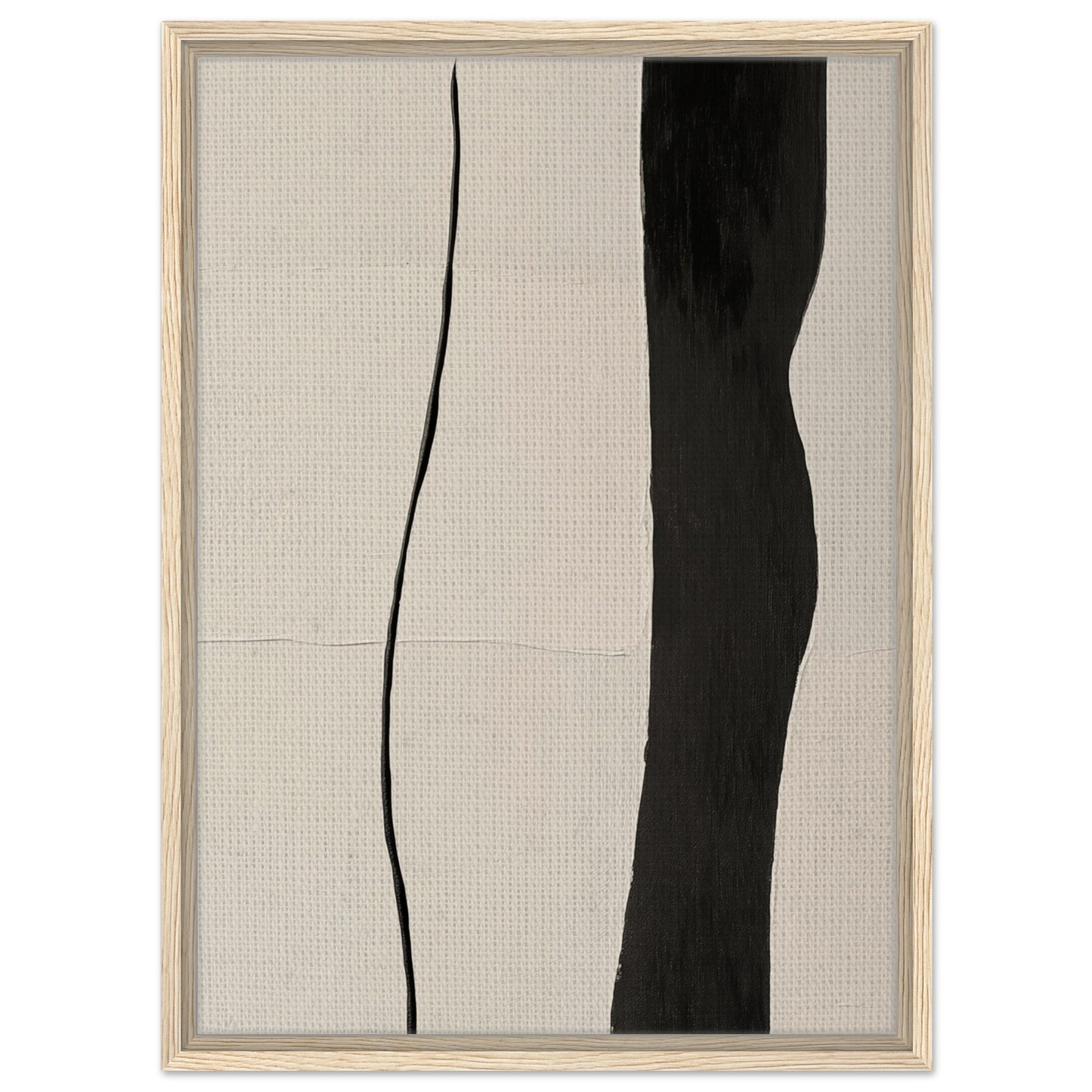 Kontrast der Linien | Gerahmte Leinwand 50x70 cm Holzrahmen - Pixara