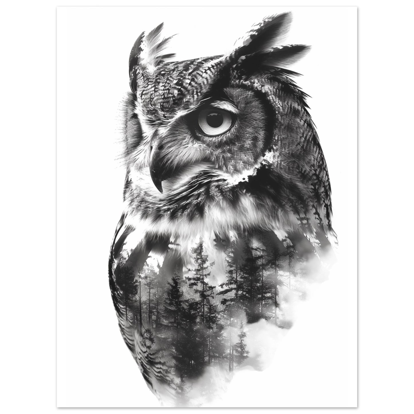 Eule im Wald 30x40 cm - Pixara