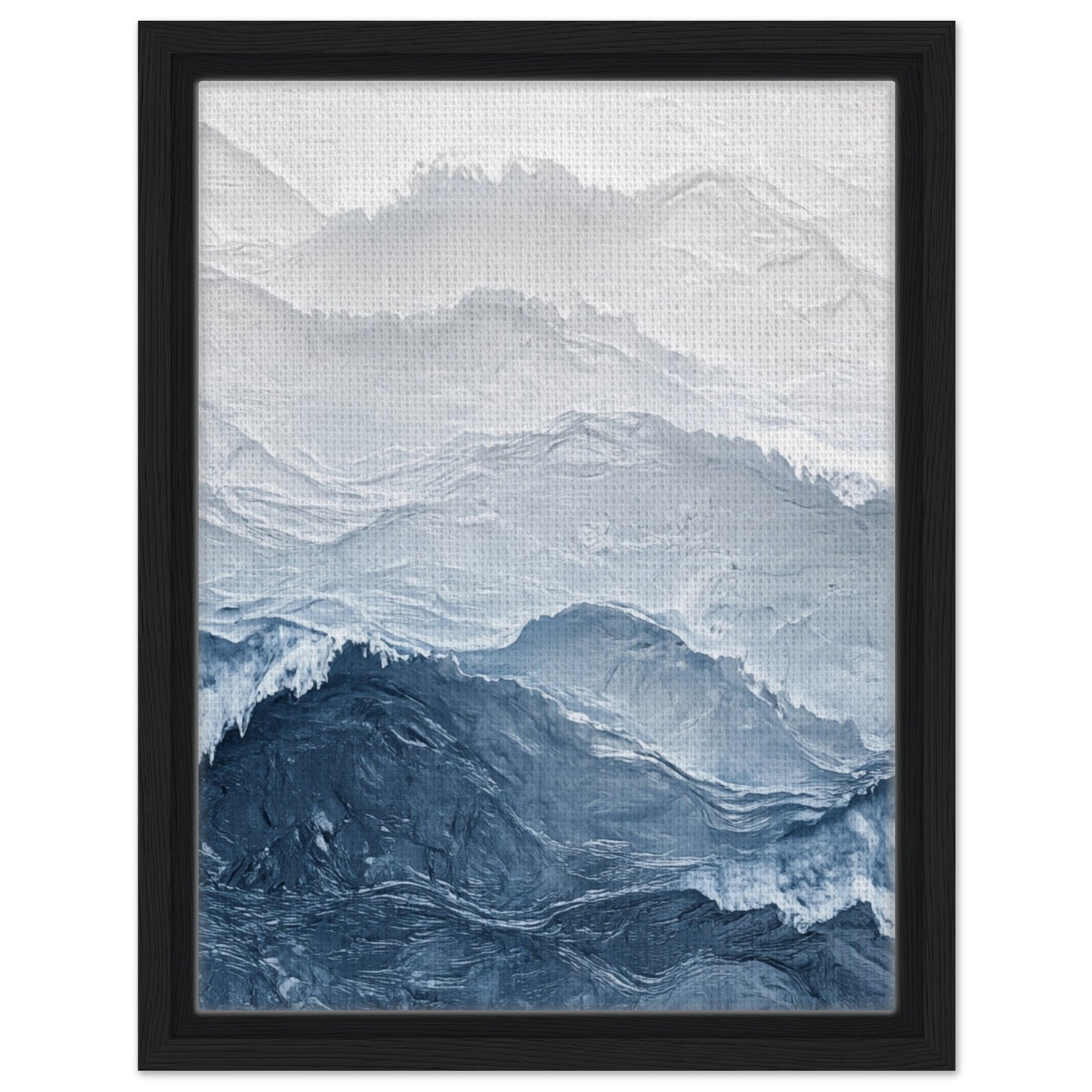 Abstrakte Meereswellen | Gerahmte Leinwand Schwarzer Rahmen 30x40 cm - Pixara