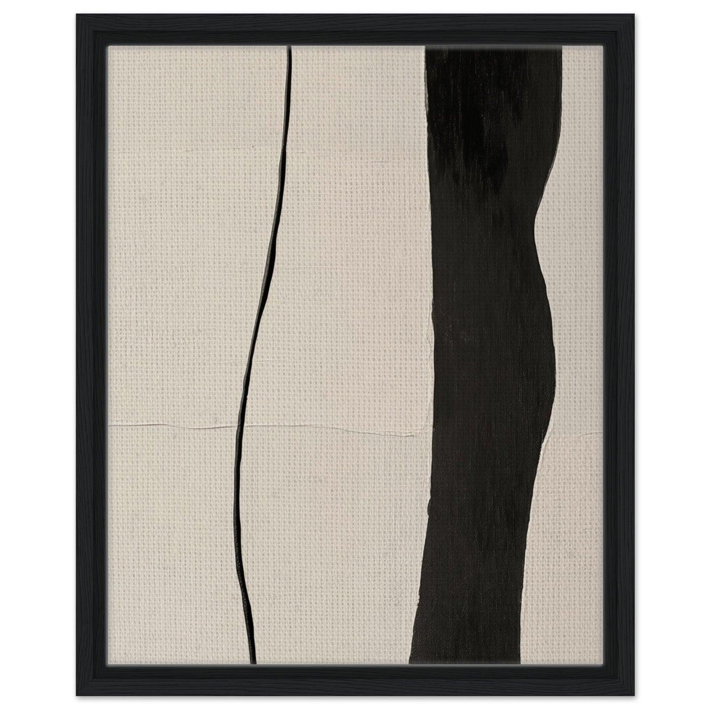 Kontrast der Linien | Gerahmte Leinwand 40x50 cm Schwarzer Rahmen - Pixara