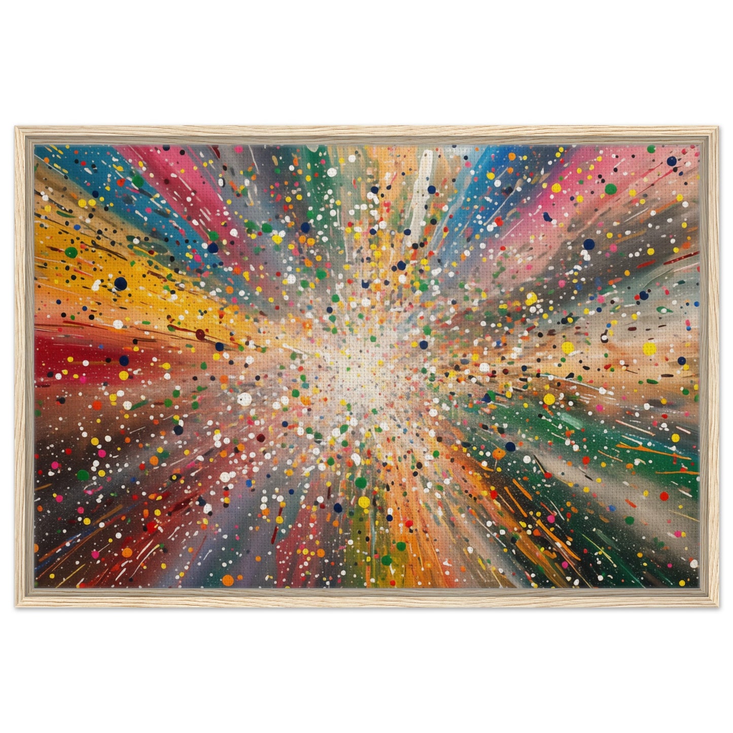 Farbexplosion - Kunst der Bewegung | Gerahmte Leinwand Holzrahmen 60x90 cm - Pixara
