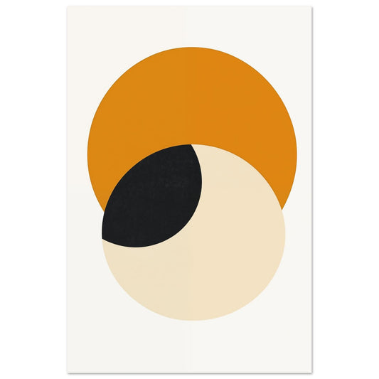 Harmonie der Kreise – Minimalistisches geometrisches Kunstwerk 60x90 cm - Pixara