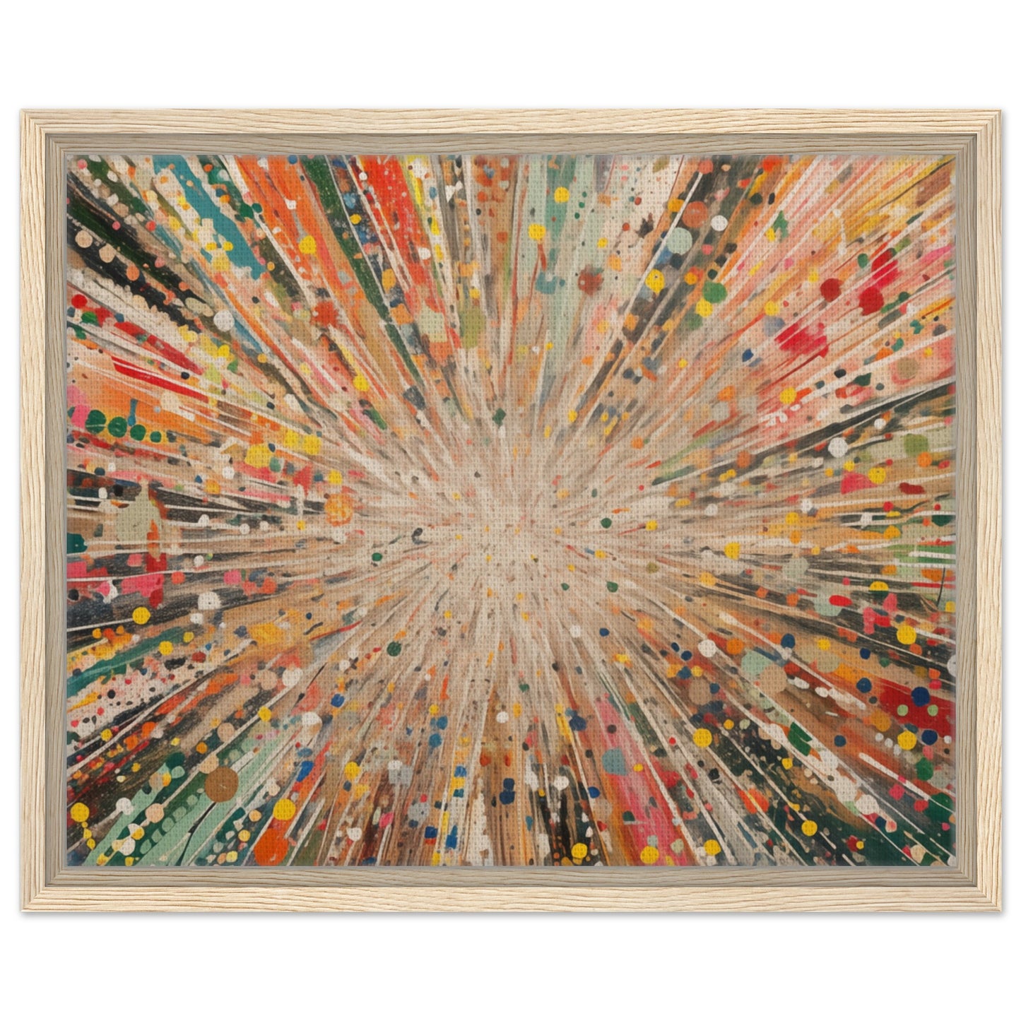 Farbenexplosion - Kunstwerk der Freude | Gerahmte Leinwand Holzrahmen 40x50 cm - Pixara
