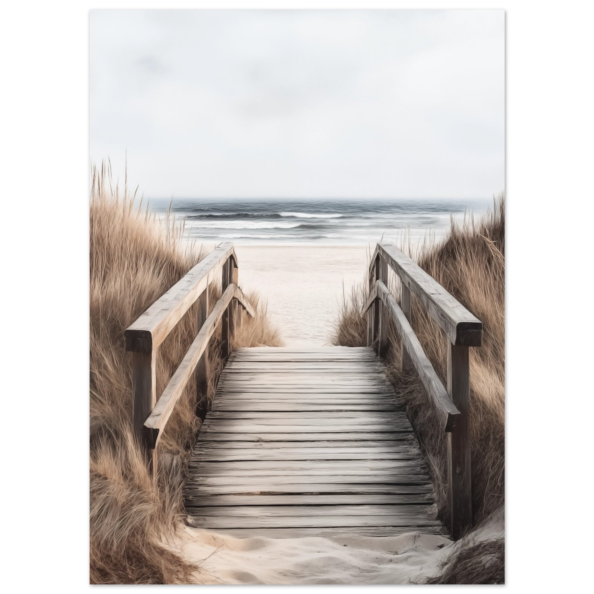 Holzsteg am Strand 13x18 cm - Pixara