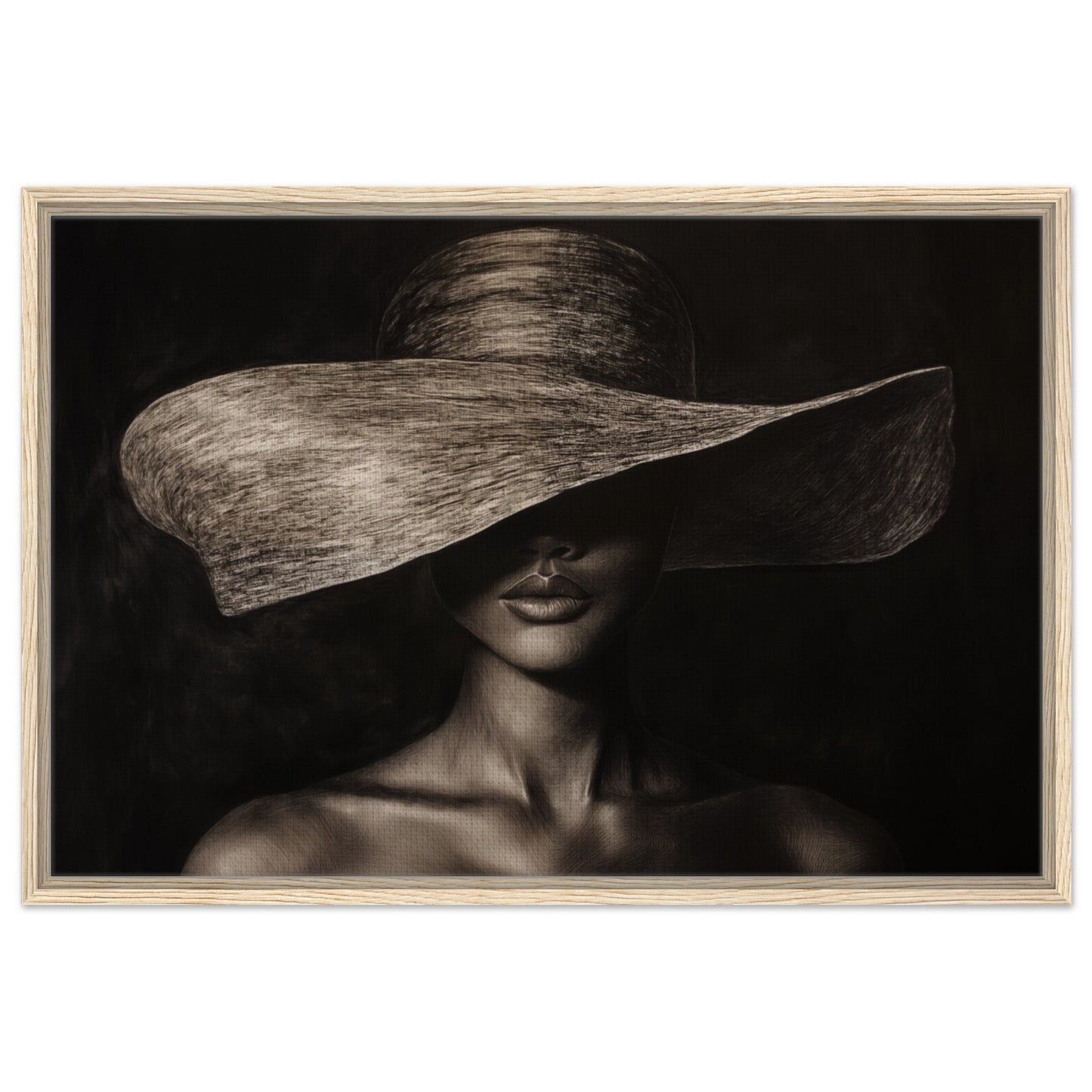 Monochrome Mystik | Gerahmte Leinwand Holzrahmen 60x90 cm - Pixara