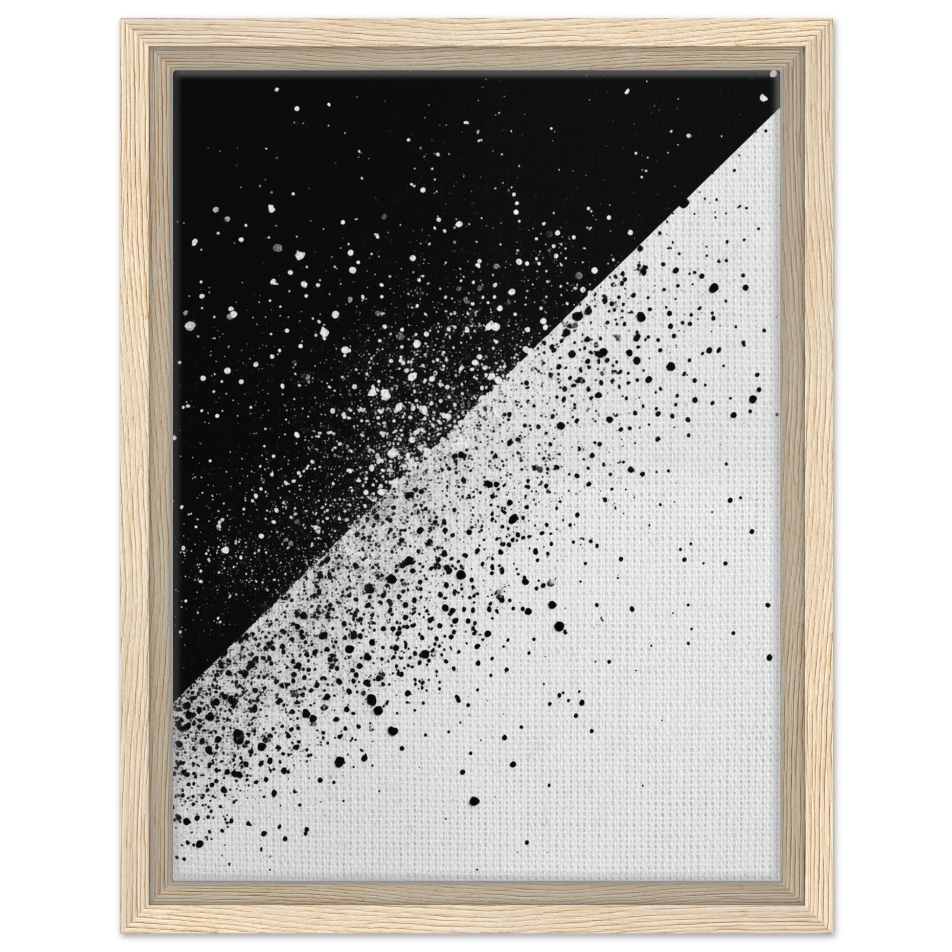 Schwarz-Weiß-Splitter 2 | Gerahmte Leinwand Holzrahmen 30x40 cm - Pixara