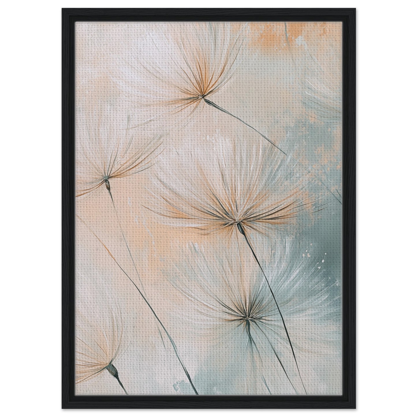 Leichtigkeit der Natur - Gerahmte Leinwand Schwarzer Rahmen 50x70 cm - Pixara