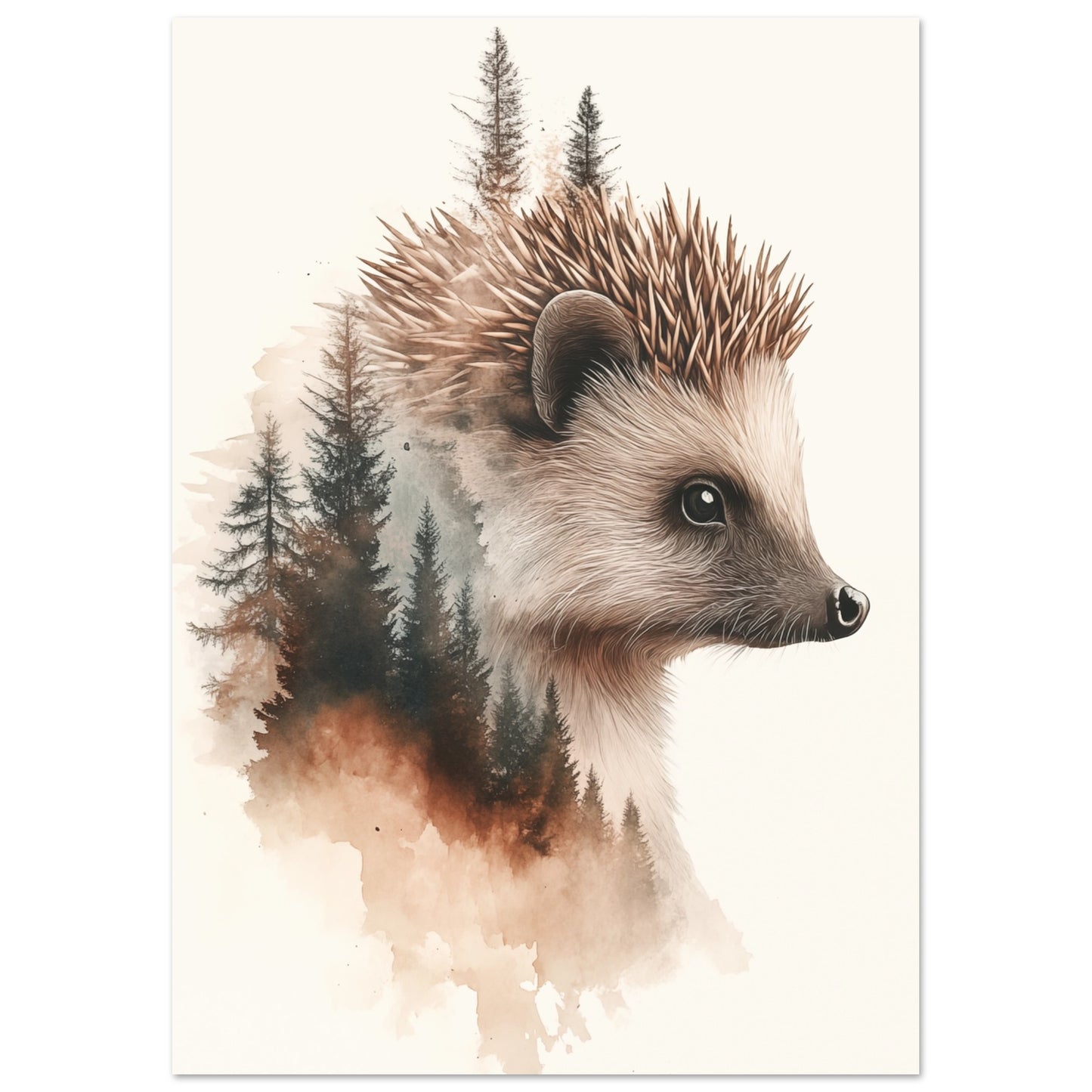 Doppelbelichtung Igel A4 21x29.7 cm - Pixara