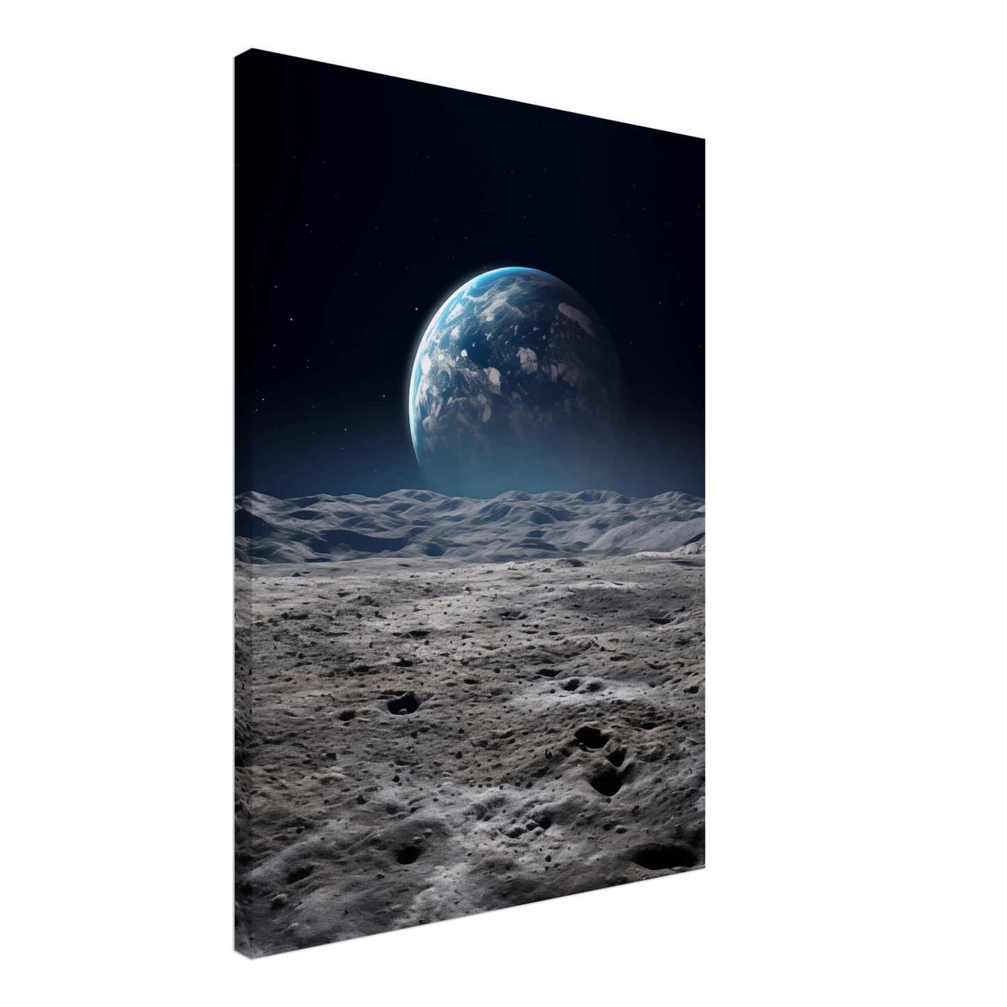 Mondlandschaft mit Erdsicht Leinwand 50x70 cm - Pixara
