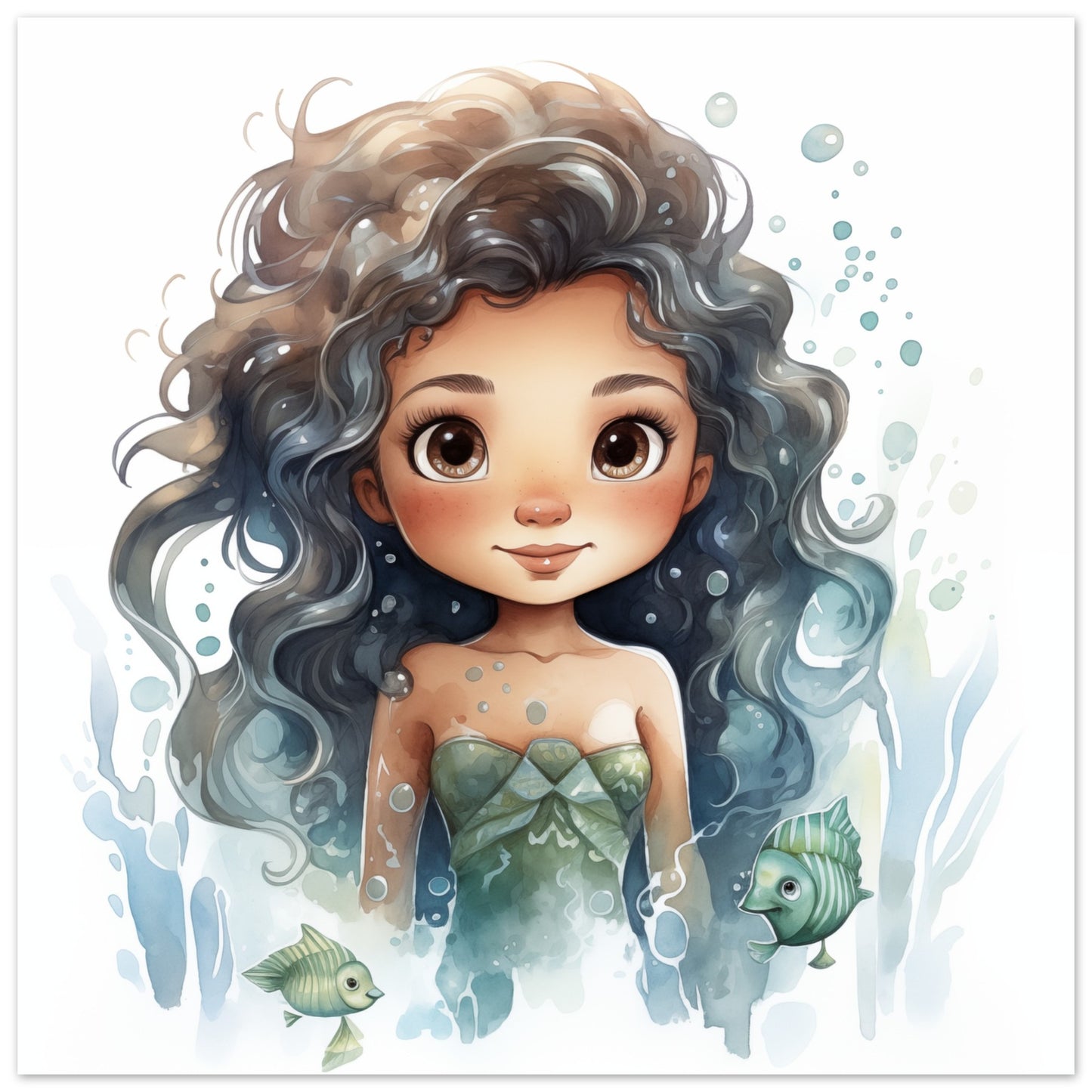 Meerjungfrau "Marlen" Poster 25x25 cm - Pixara