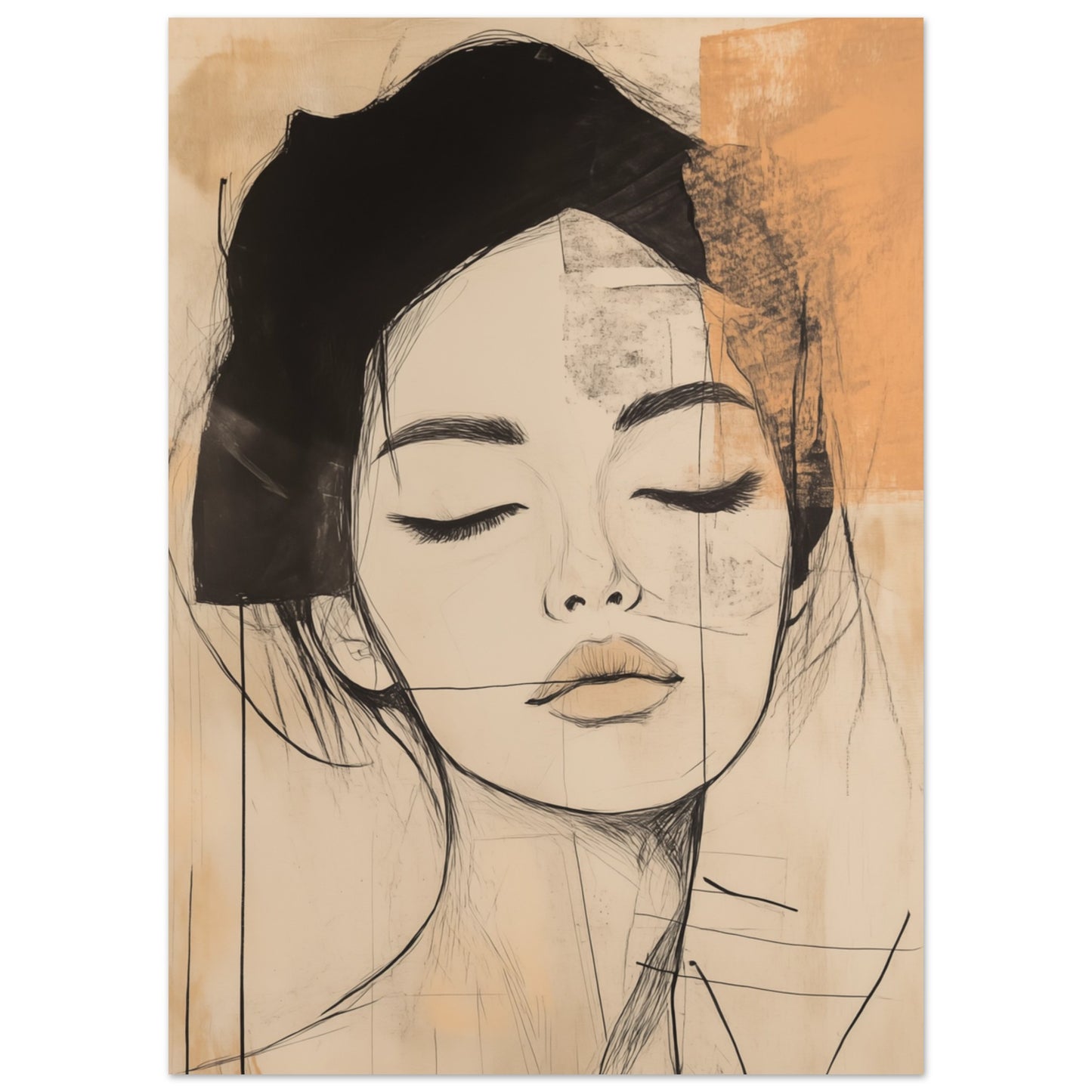 Zarte Linien im Portrait Poster 50x70 cm - Pixara