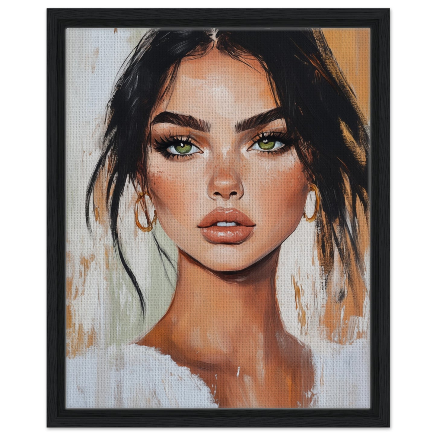 Strahlendes Porträt | Gerahmte Leinwand Schwarzer Rahmen 40x50 cm - Pixara
