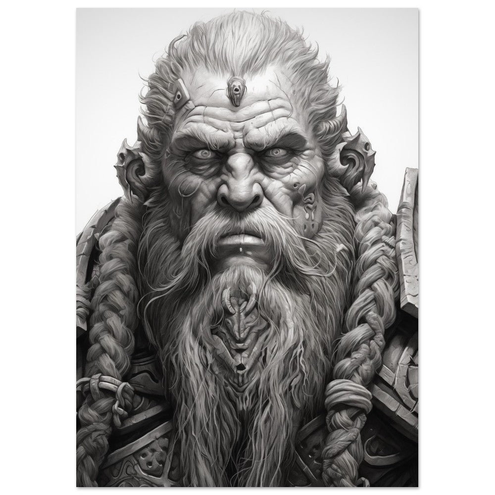 "Throrik Eisenbart" Schamane aus dem Bergreich 50x70 cm - Pixara